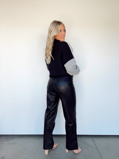 Unattached Wide Leg Leather Pants – Lane 201
