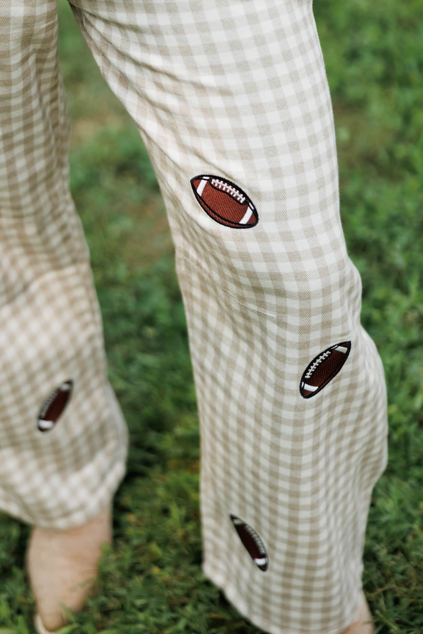 Football Gingham Barrel Pants