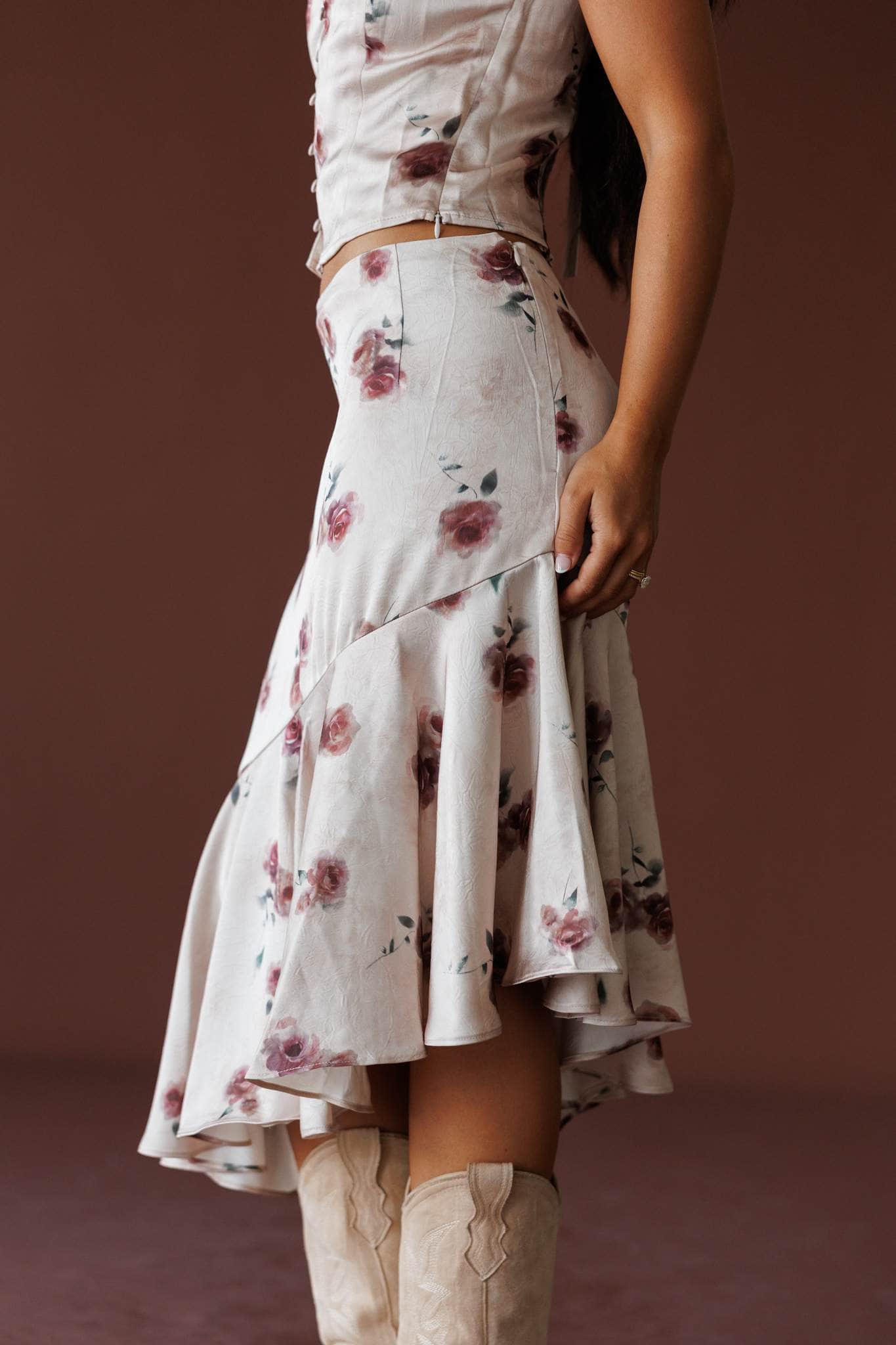 Private Garden Satin Skirt
