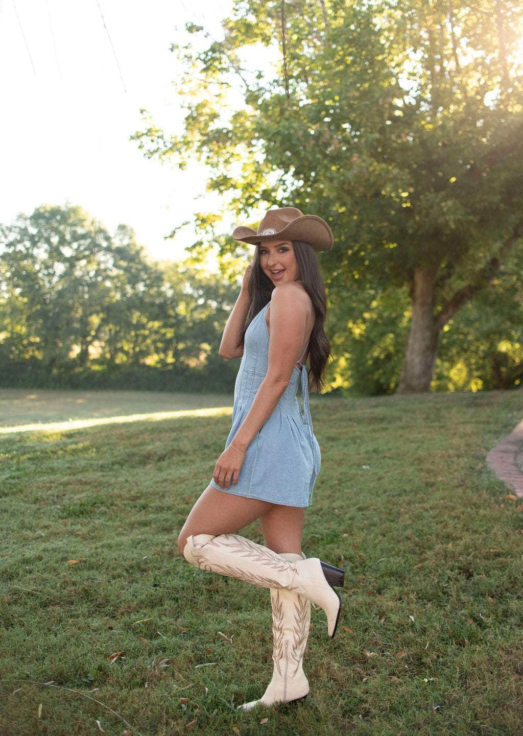 Country Song Denim Romper