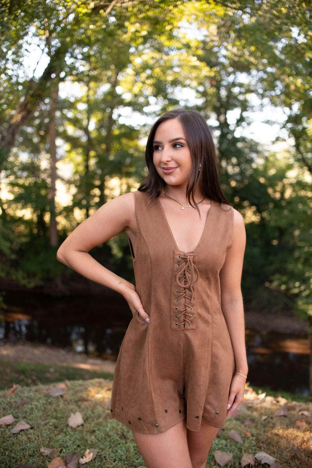 Cowgirl Crush Suede Romper