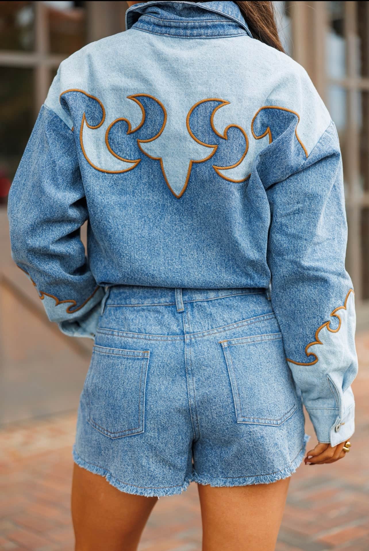 Rodeo Row Denim Romper