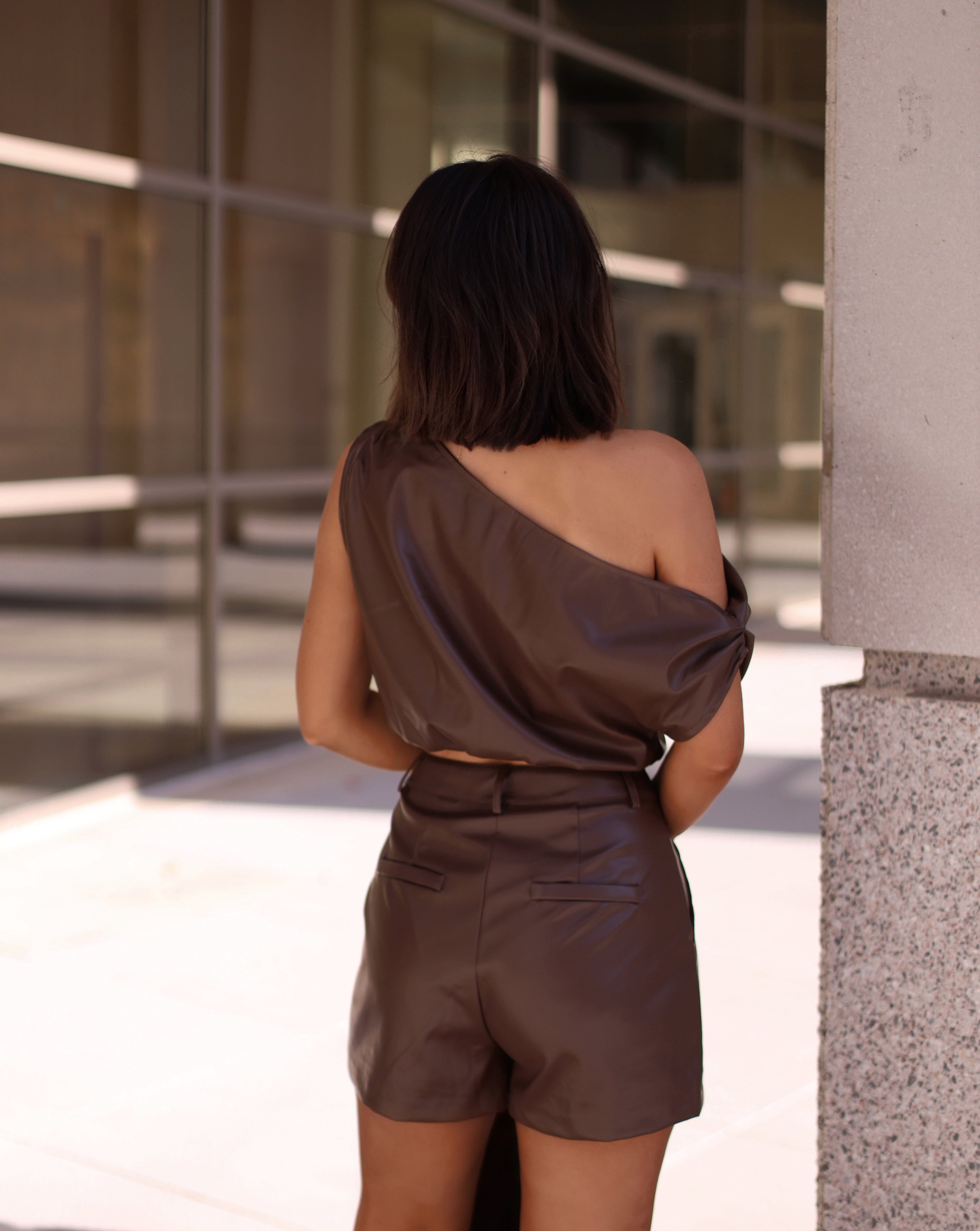 Dark Brown Leather Top