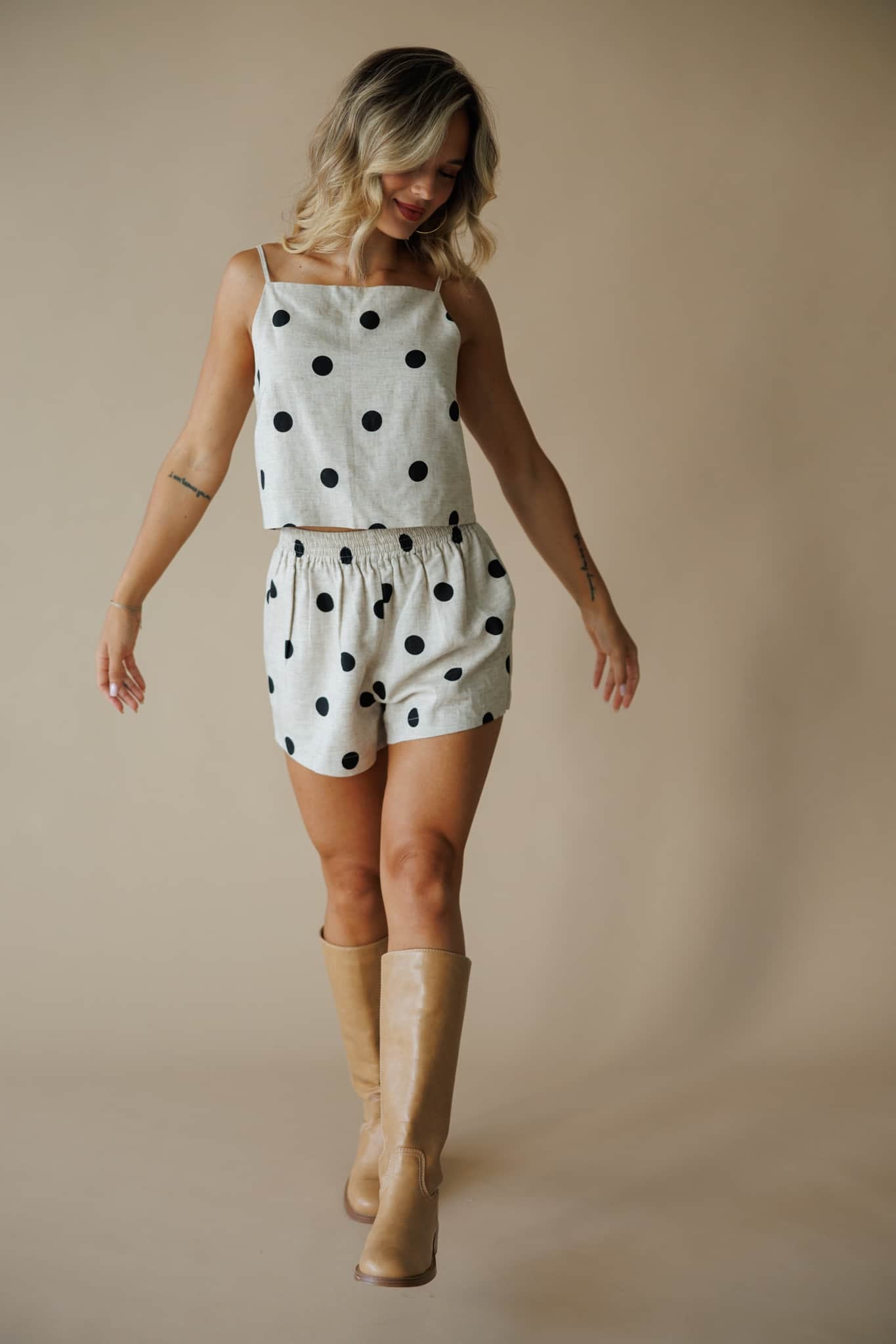 Linen Polka Dot Shorts