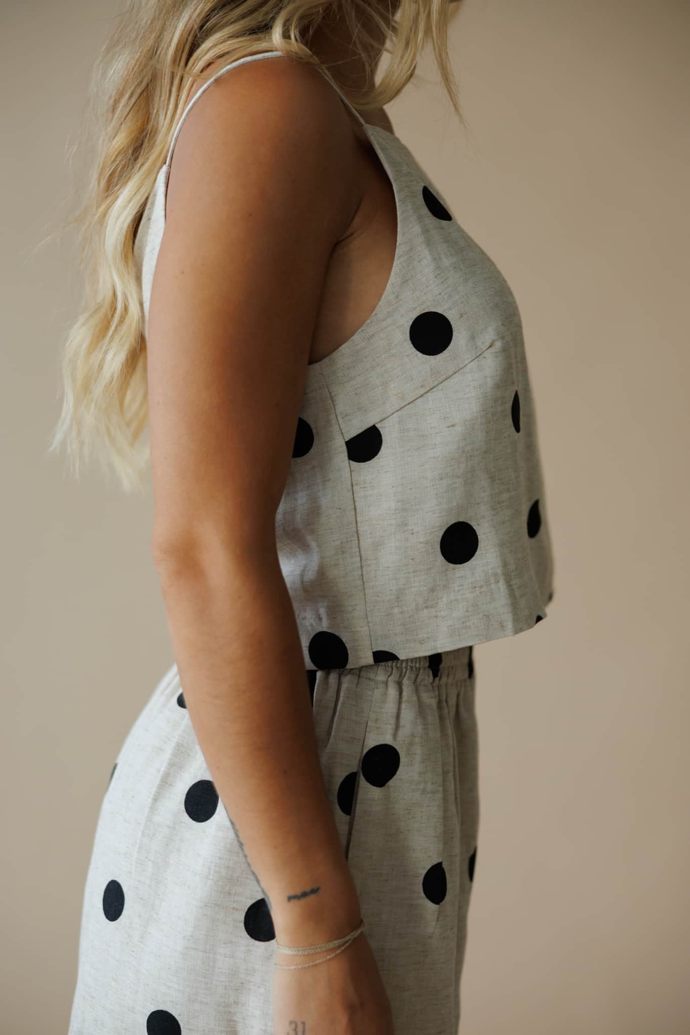 Linen Polka Dot Top