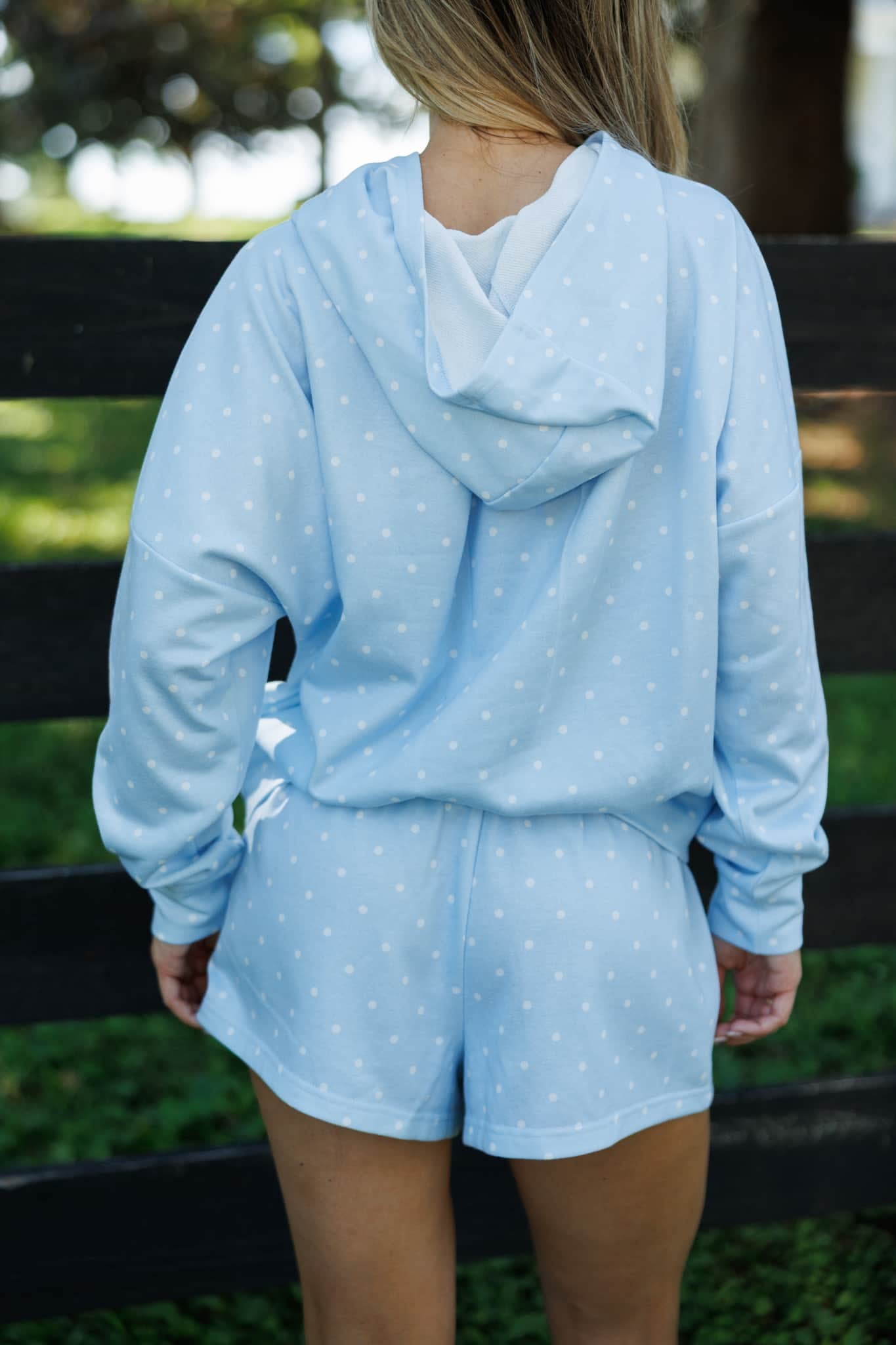 Baby Blue Polkadot Hoodie