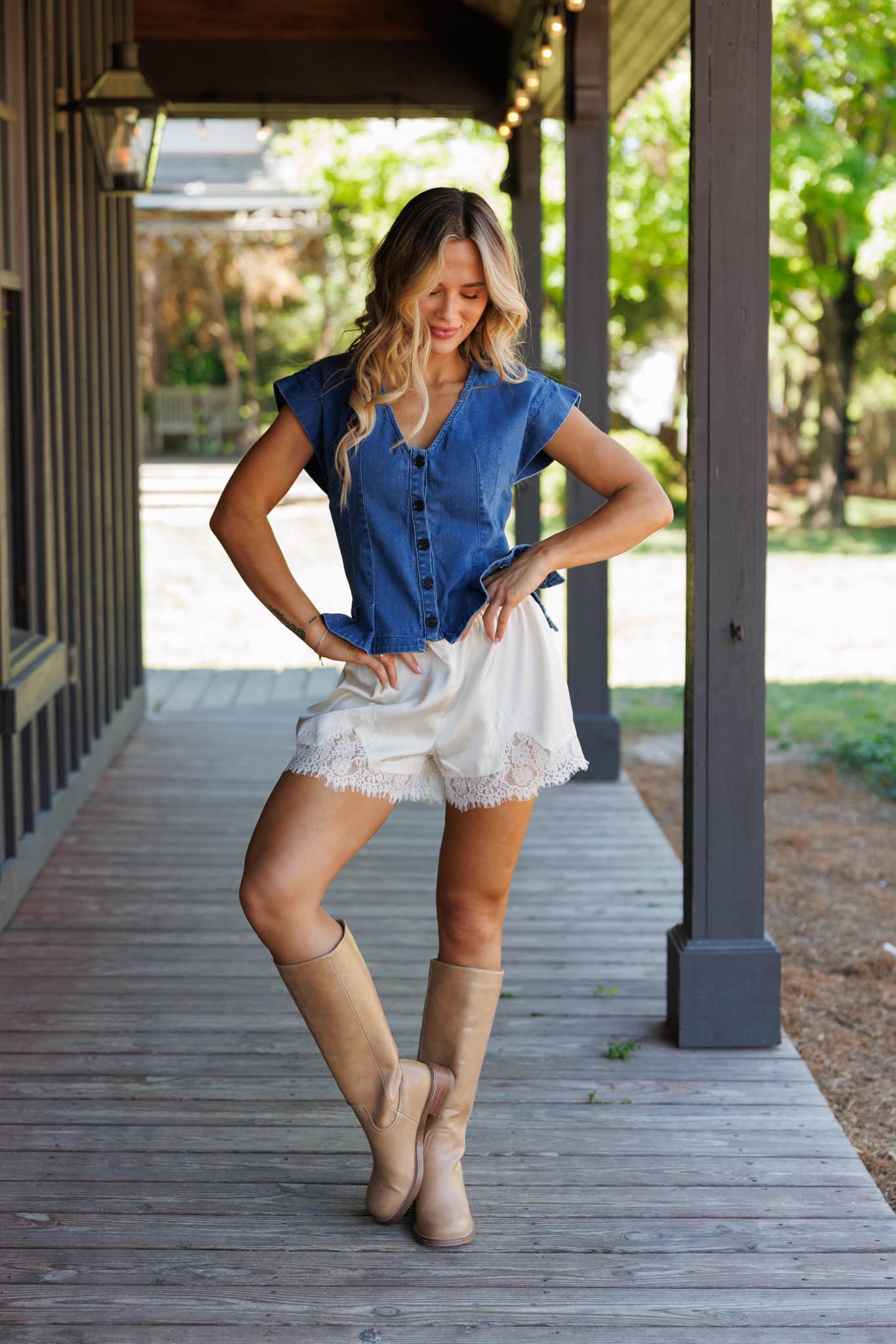 Open Road Denim Top