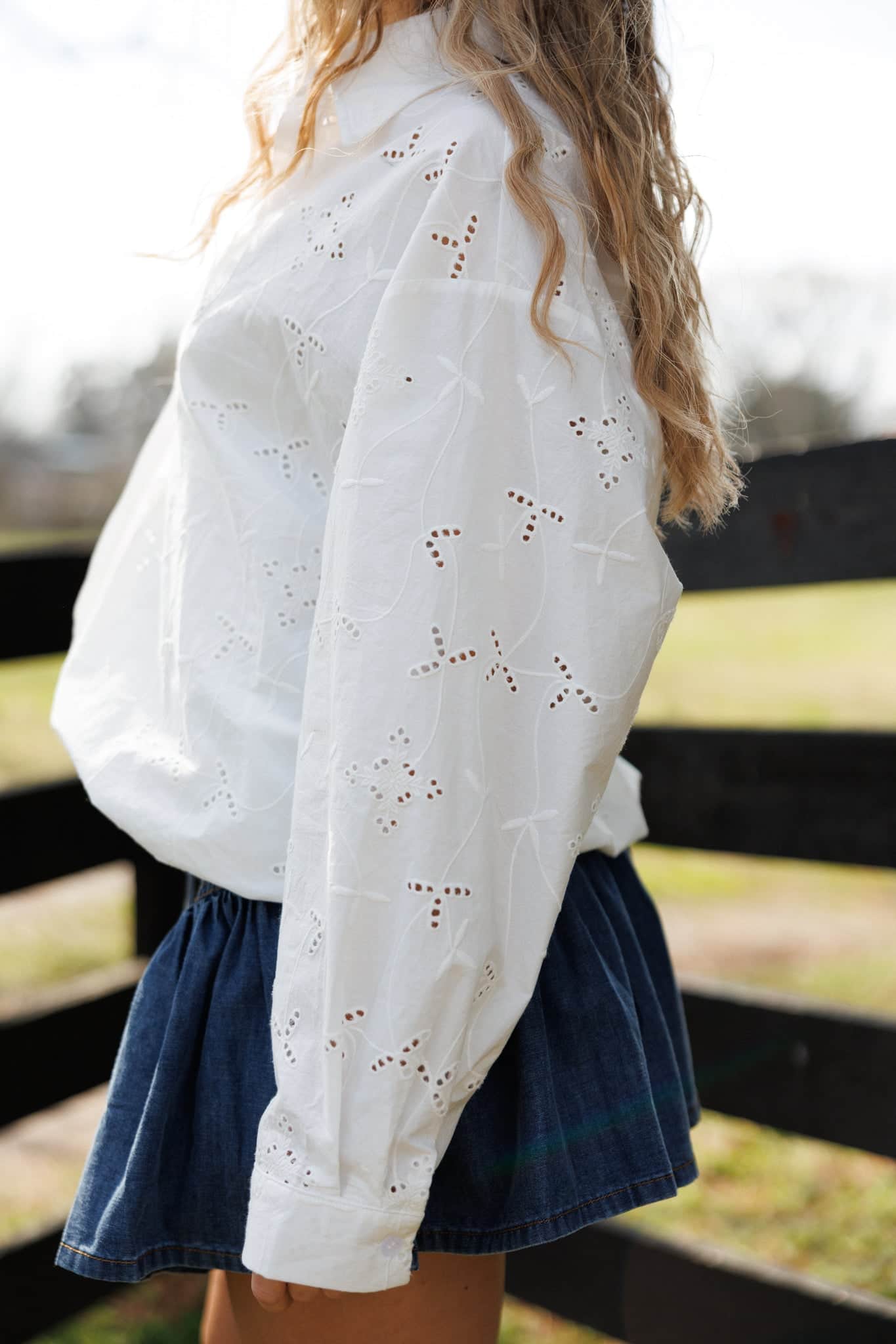 Layered Eyelet Blouse