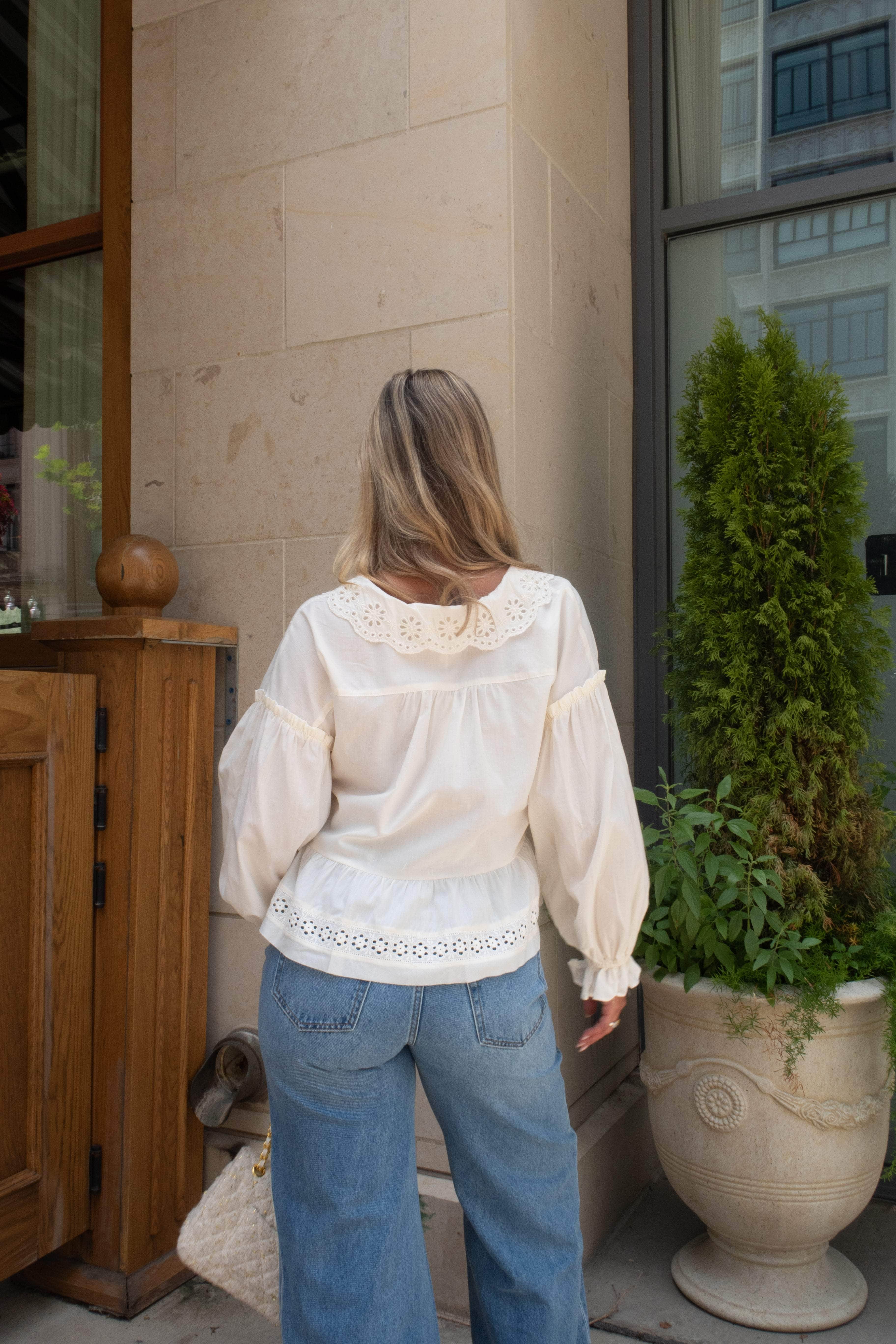 Ivory Lane Eyelet Top