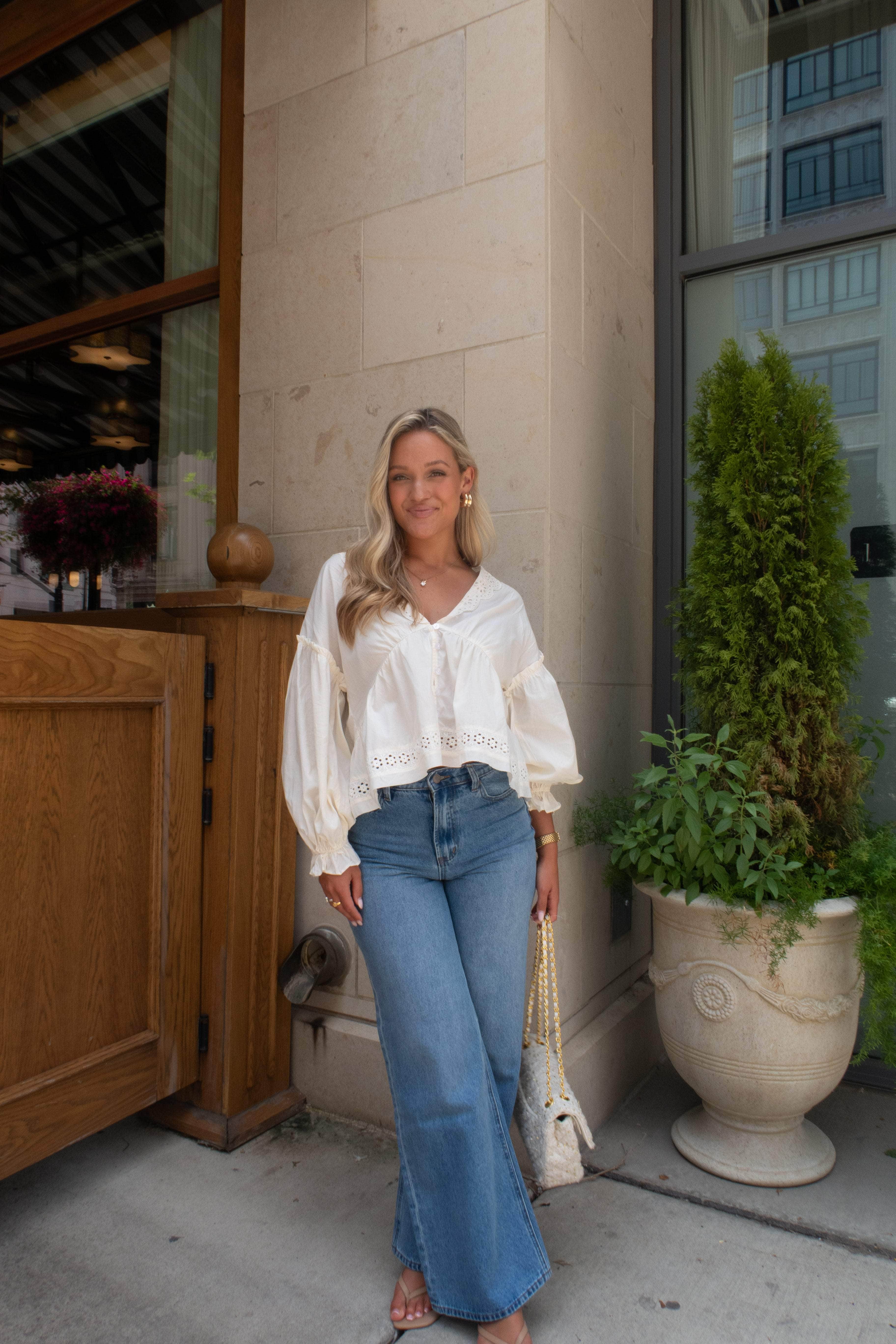 Ivory Lane Eyelet Top