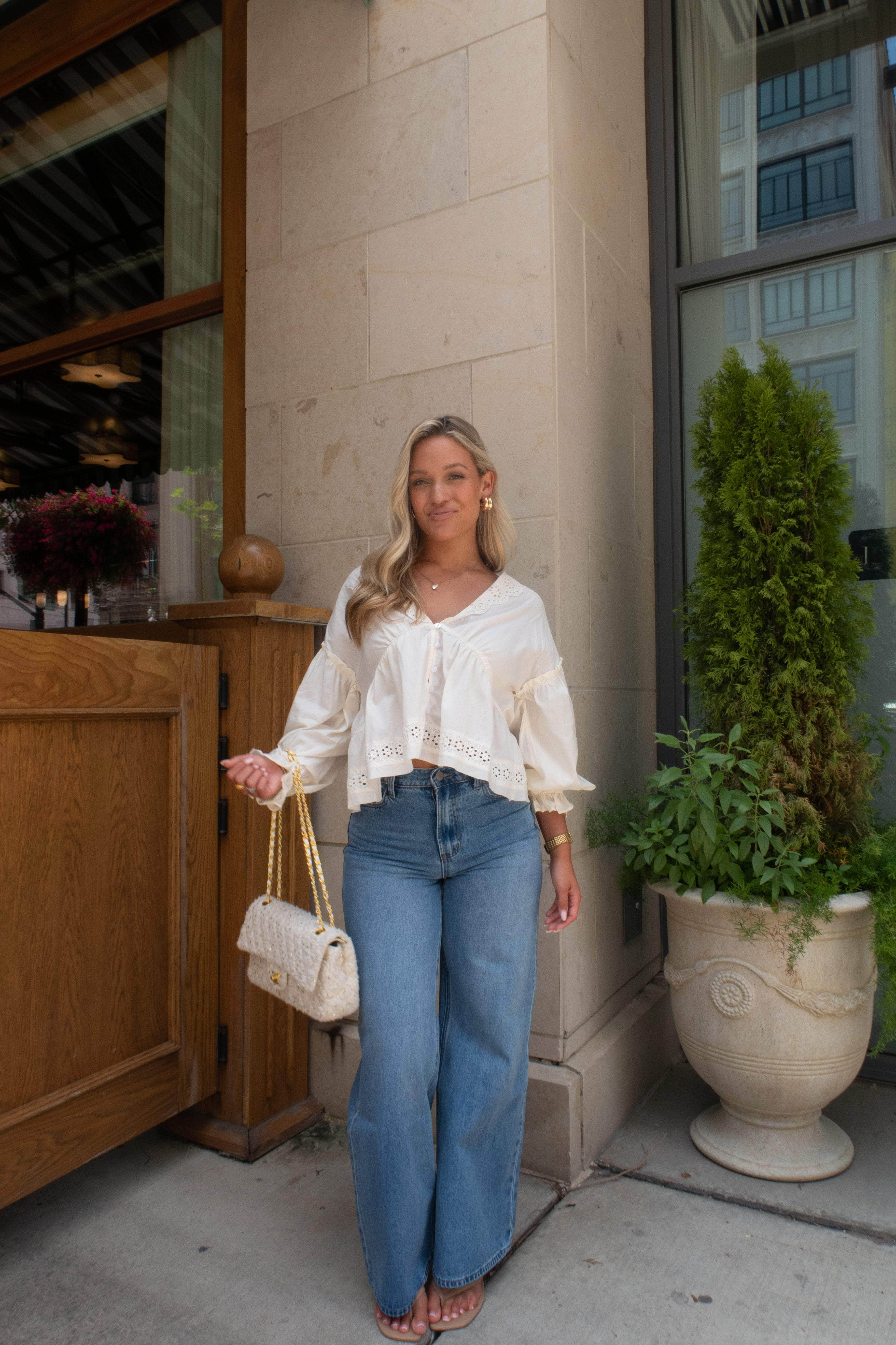 Ivory Lane Eyelet Top
