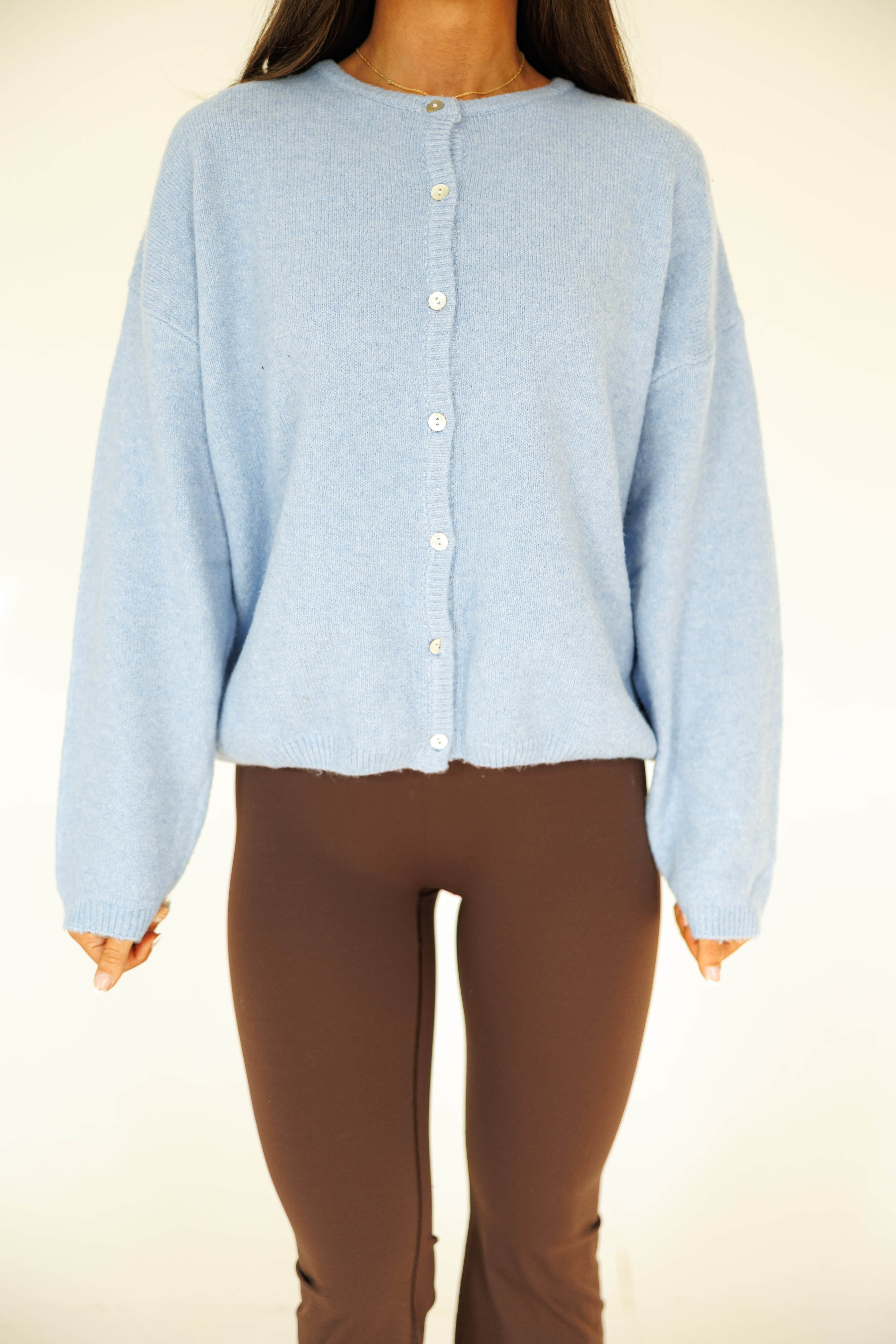 Long Sleeve Crewneck Cardigan | Soft Cozy Sweaters | Lane 201