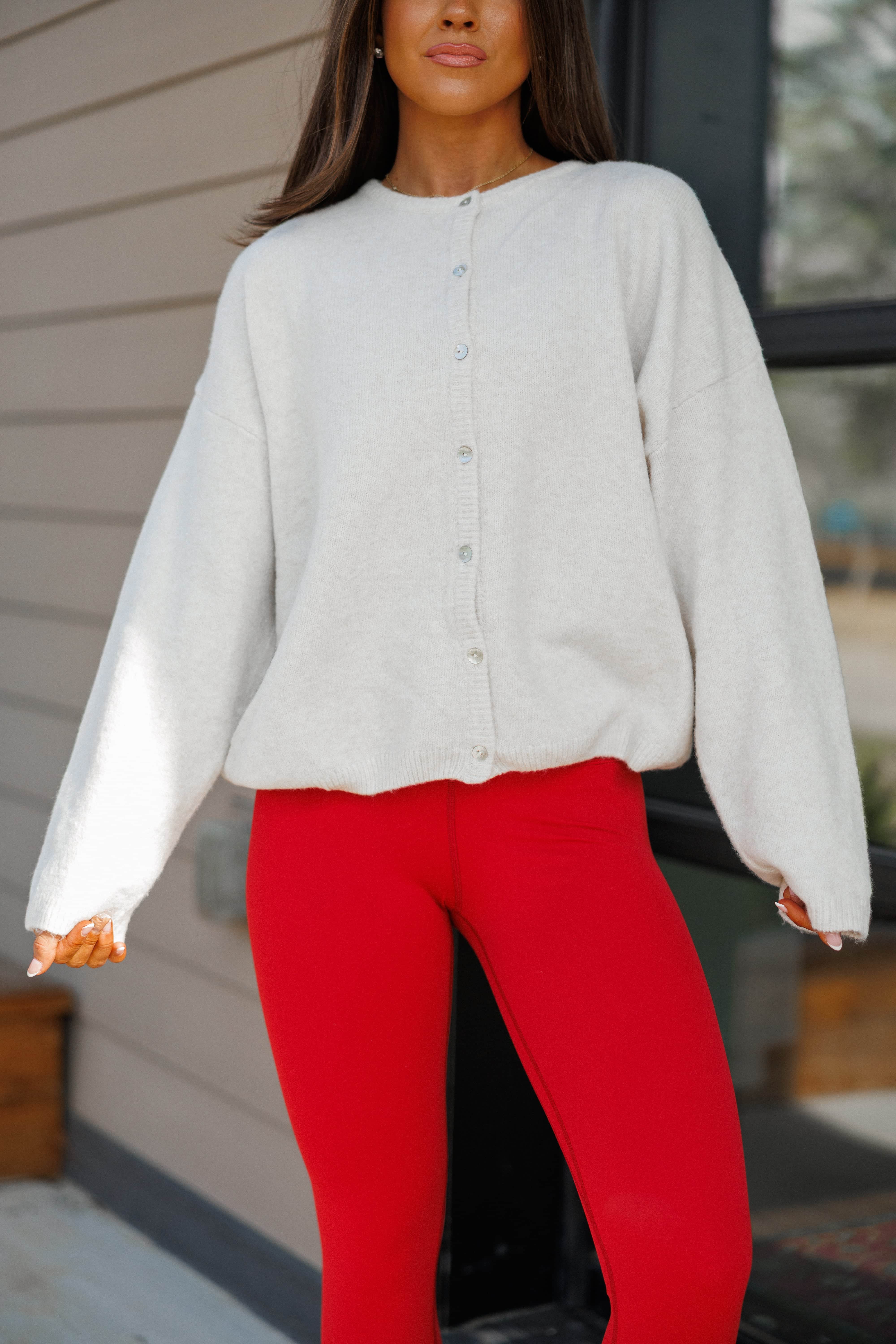 Long Sleeve Crewneck Cardigan | Soft Cozy Sweaters | Lane 201