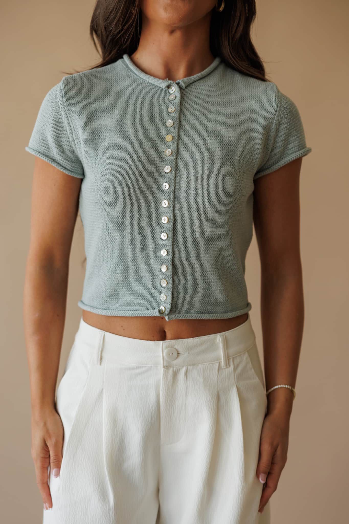 Closet Classic Button Top