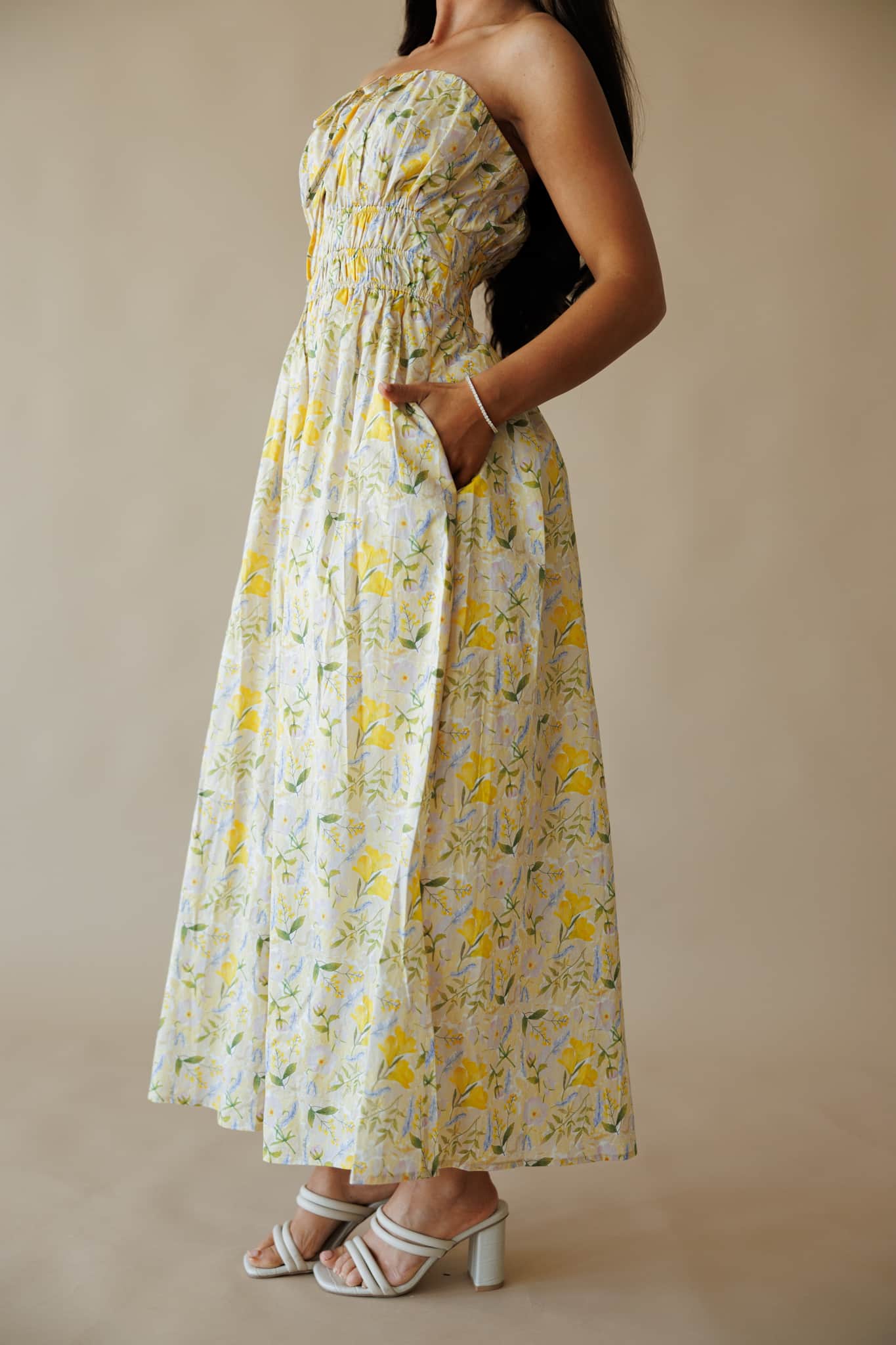 Lemon Blossom Tube Cotton Dress