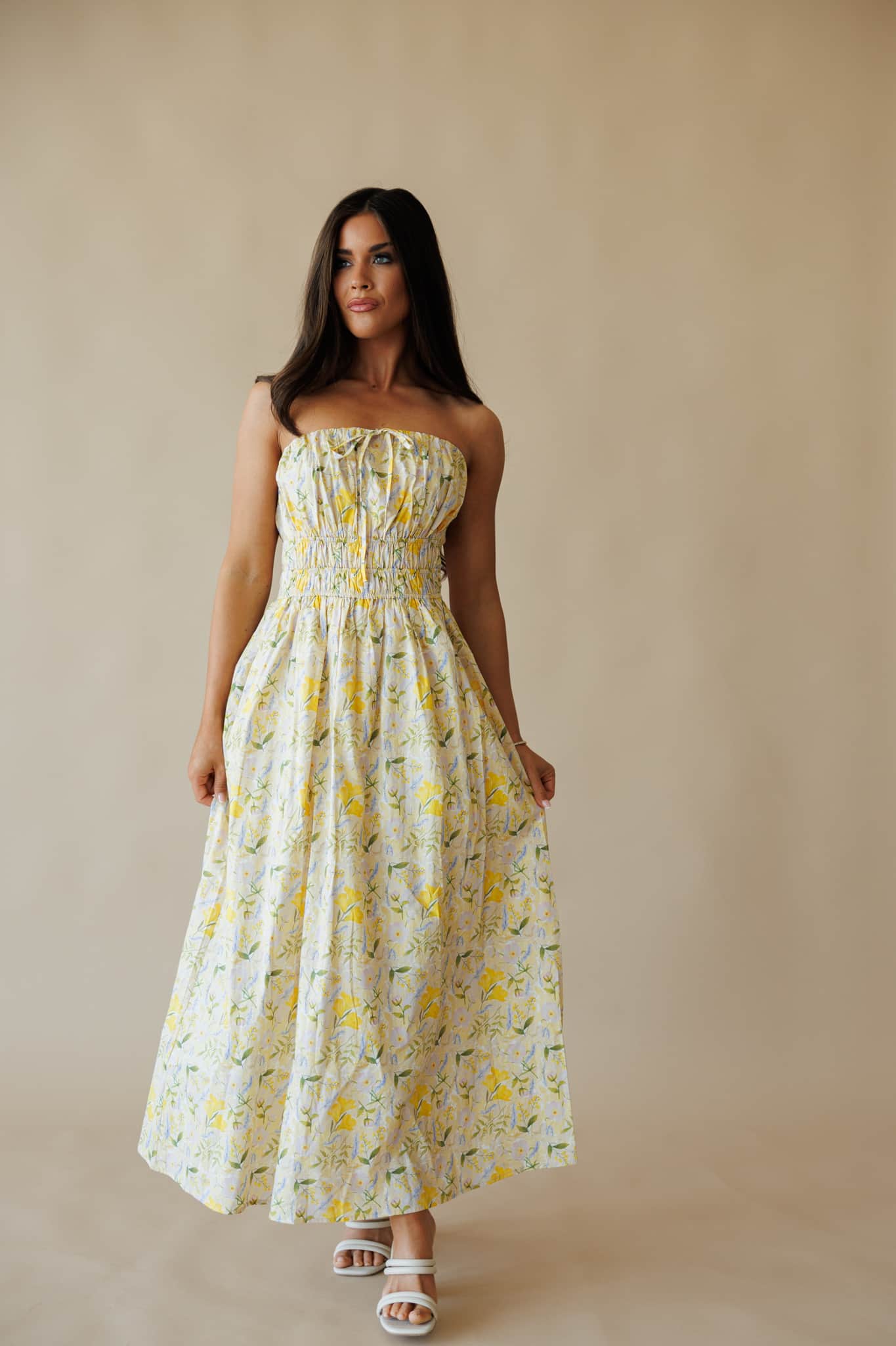 Lemon Blossom Tube Cotton Dress