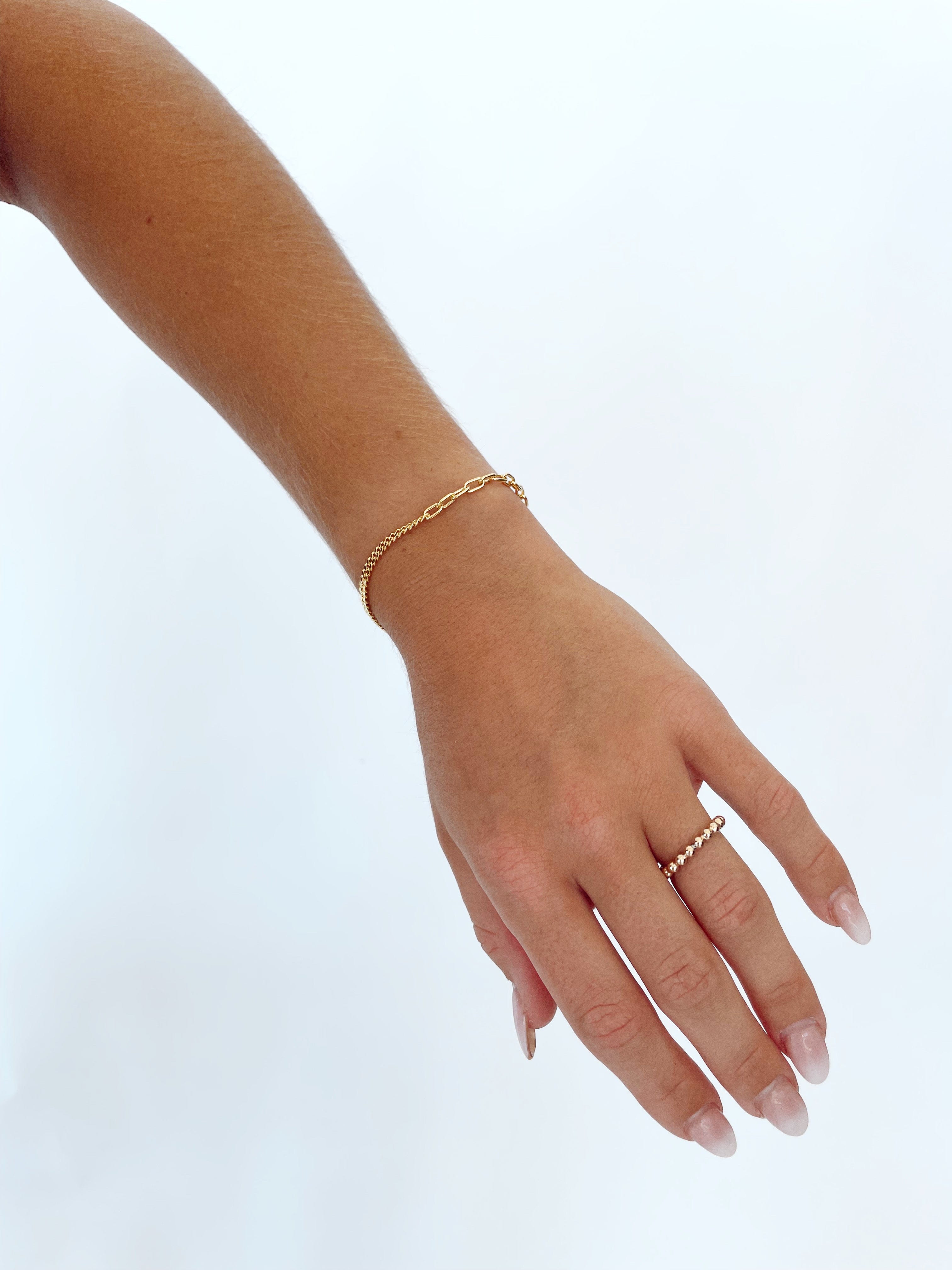 JB1005 gold dual chain bracelet by together