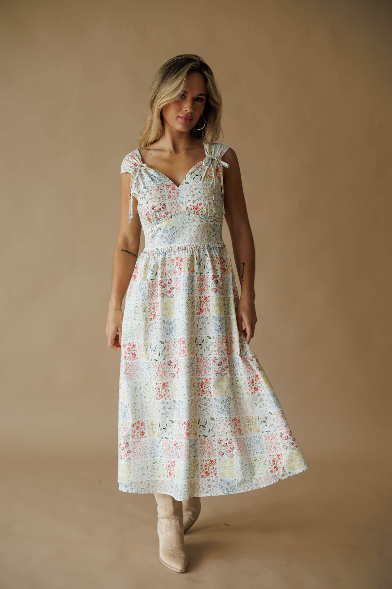 Harper Floral Print Midi Dress