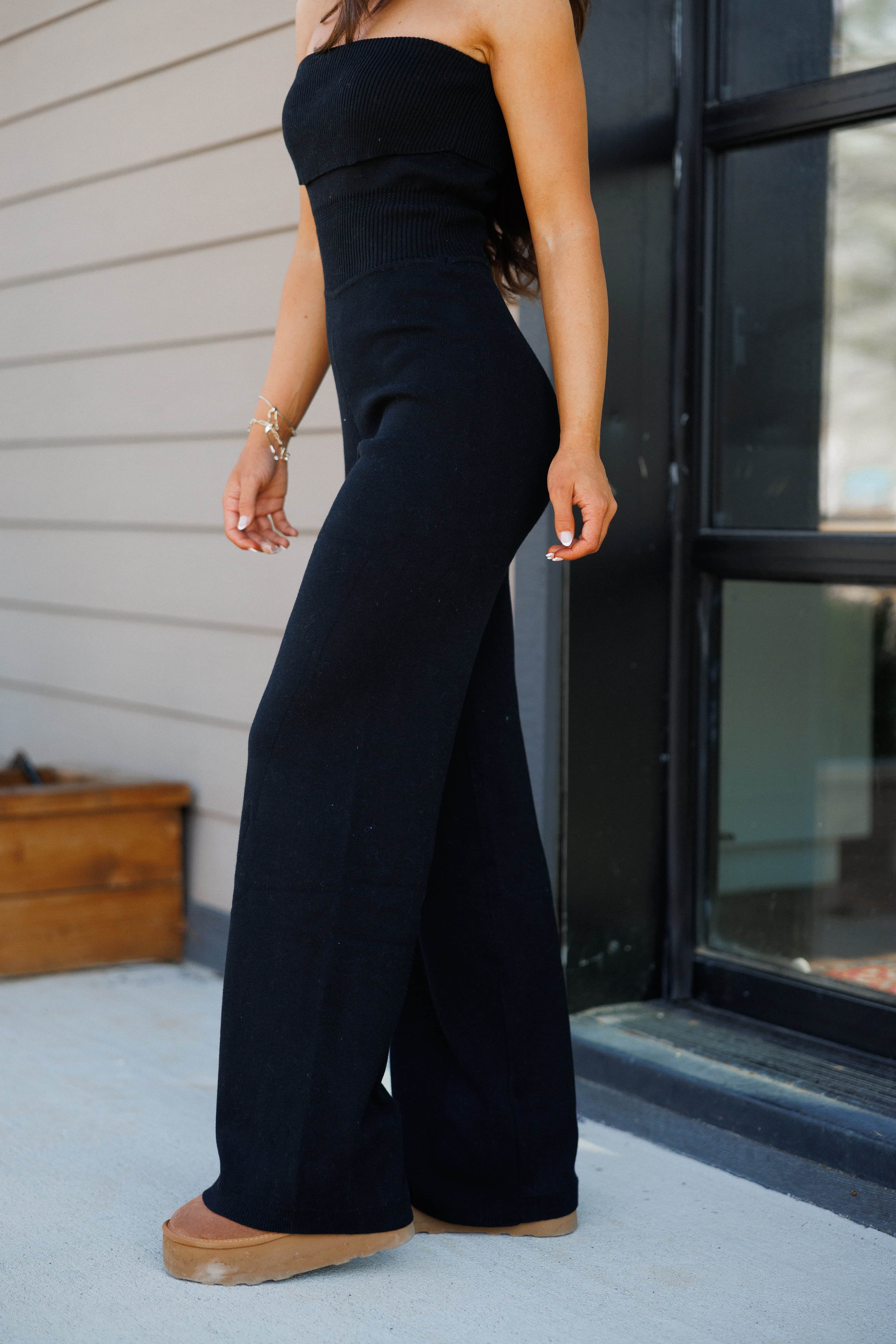 Bandeau Knit Sweater Jumpsuit