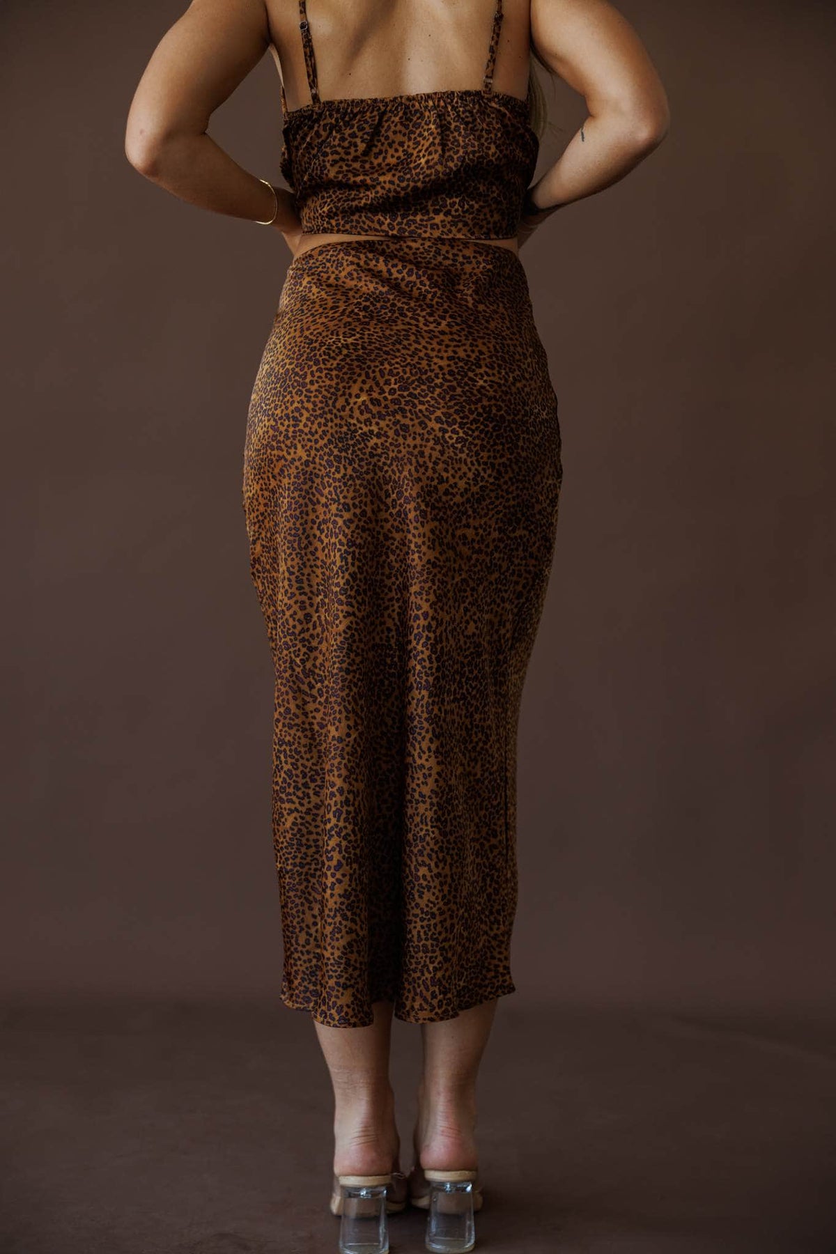 Cheetah print midi skirt