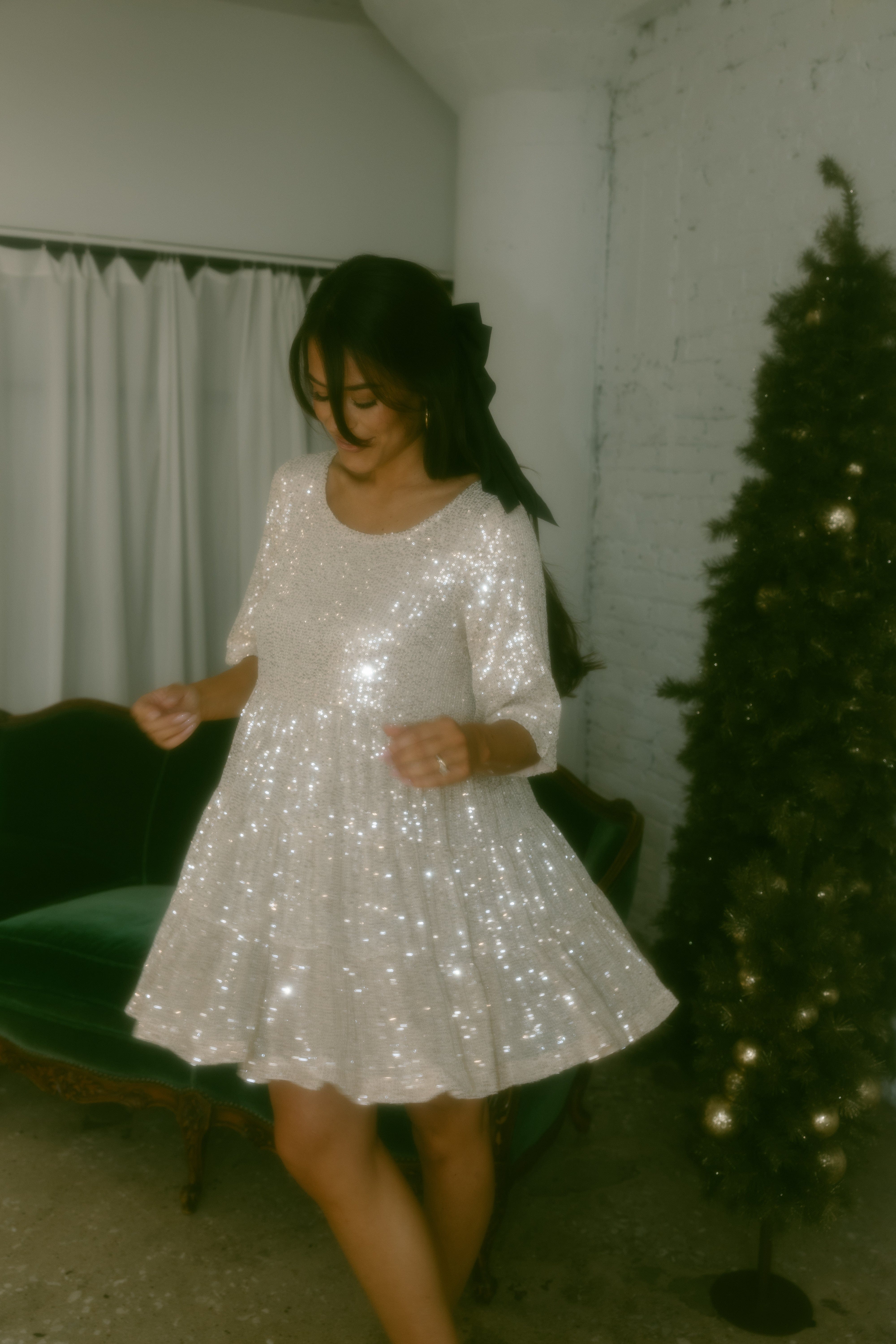 Sequin Babydoll Dress