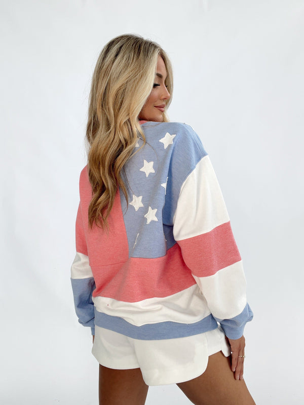 L7244 American flag pullover by together