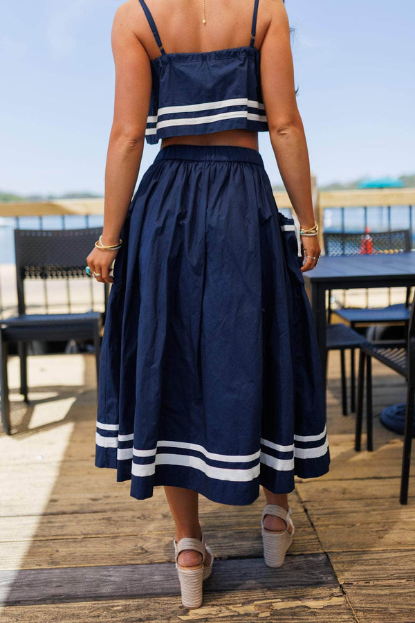 Nina Skirt - Navy Stripe main image 1