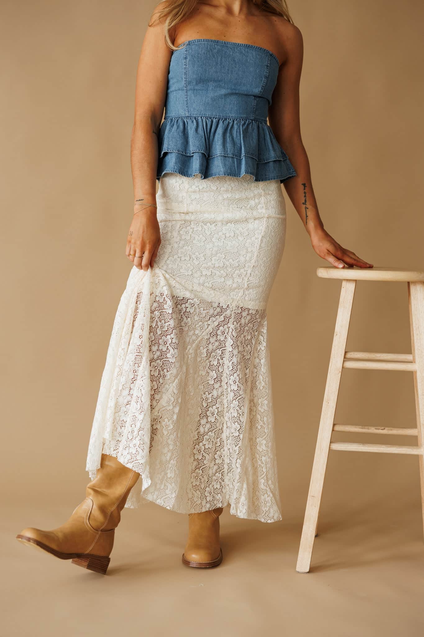 Lace Fitted Mermaid Skirt