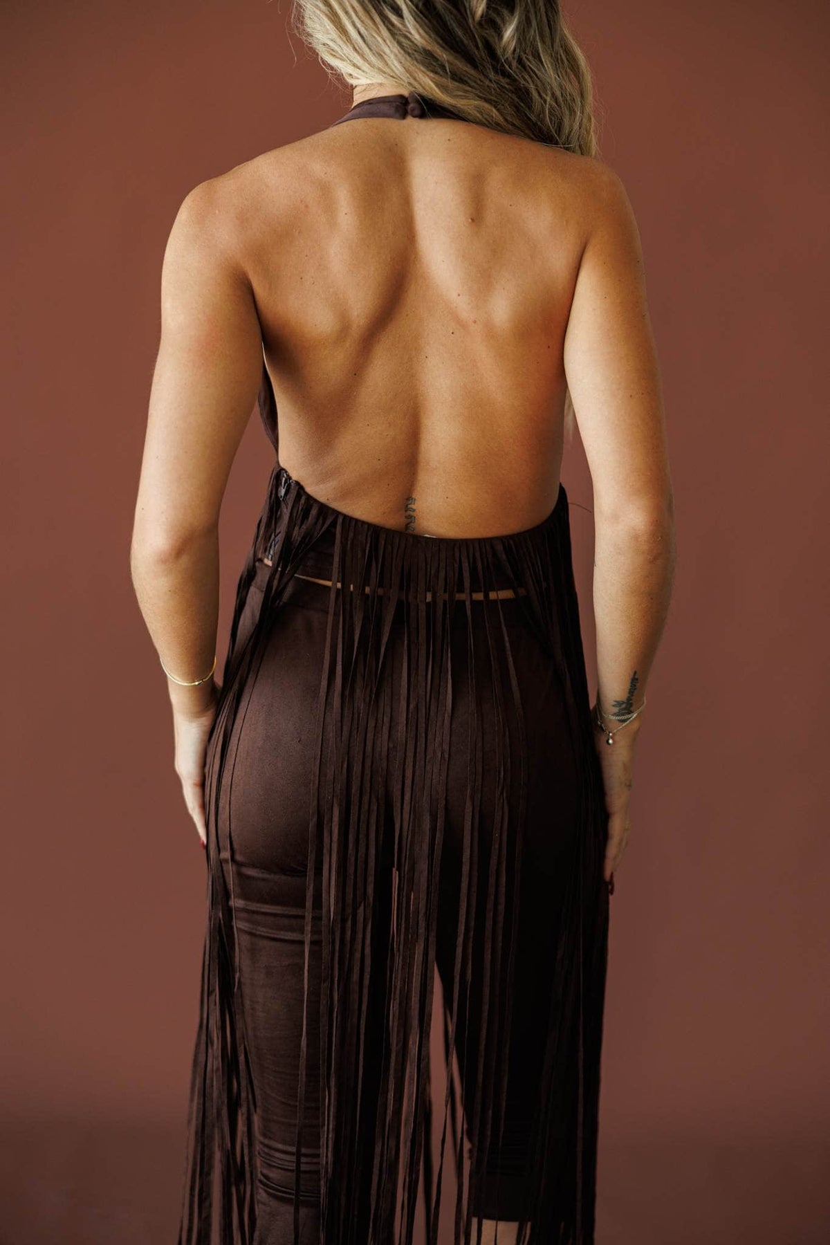 Lariat Fringe Halter Top