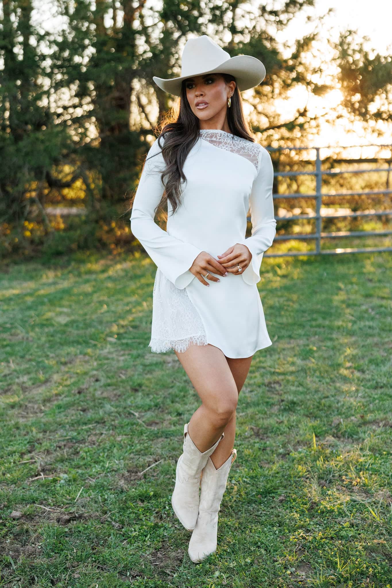 Lace Inset Mini Dress for Bridal Events | Lane 201