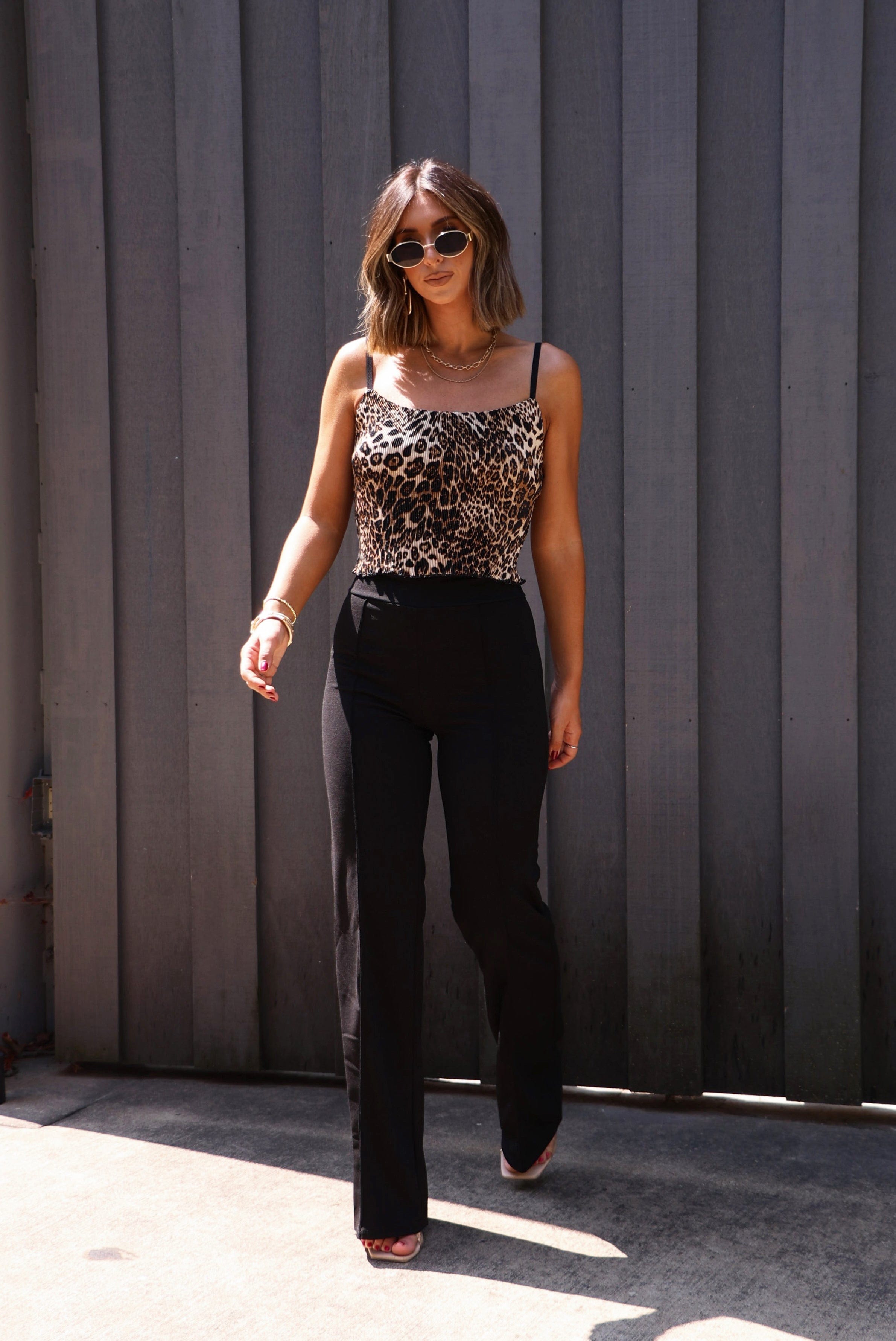 Leopard Plisse Tank ACOA