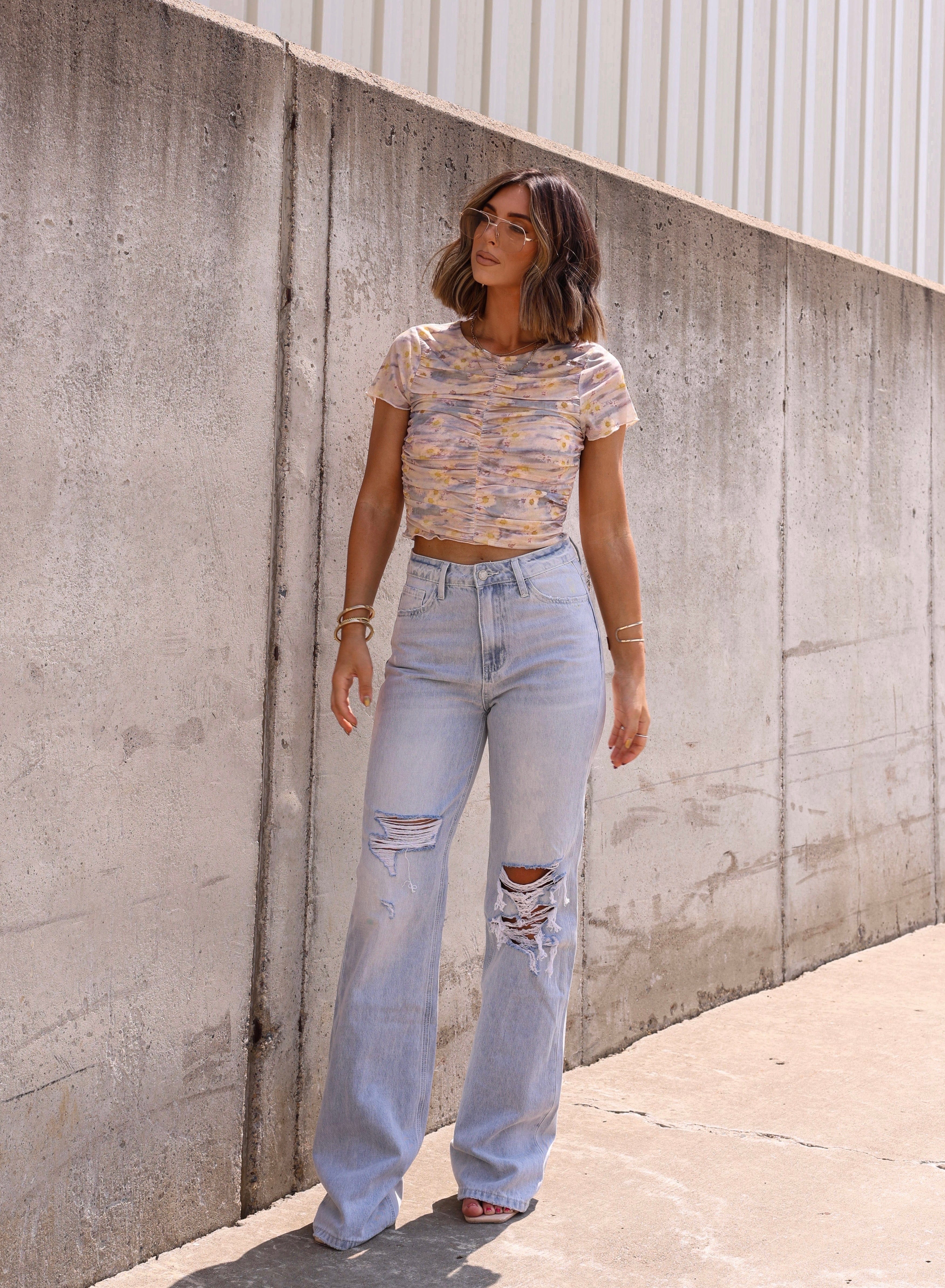 Light Wash 90's Flare Denim Vervet