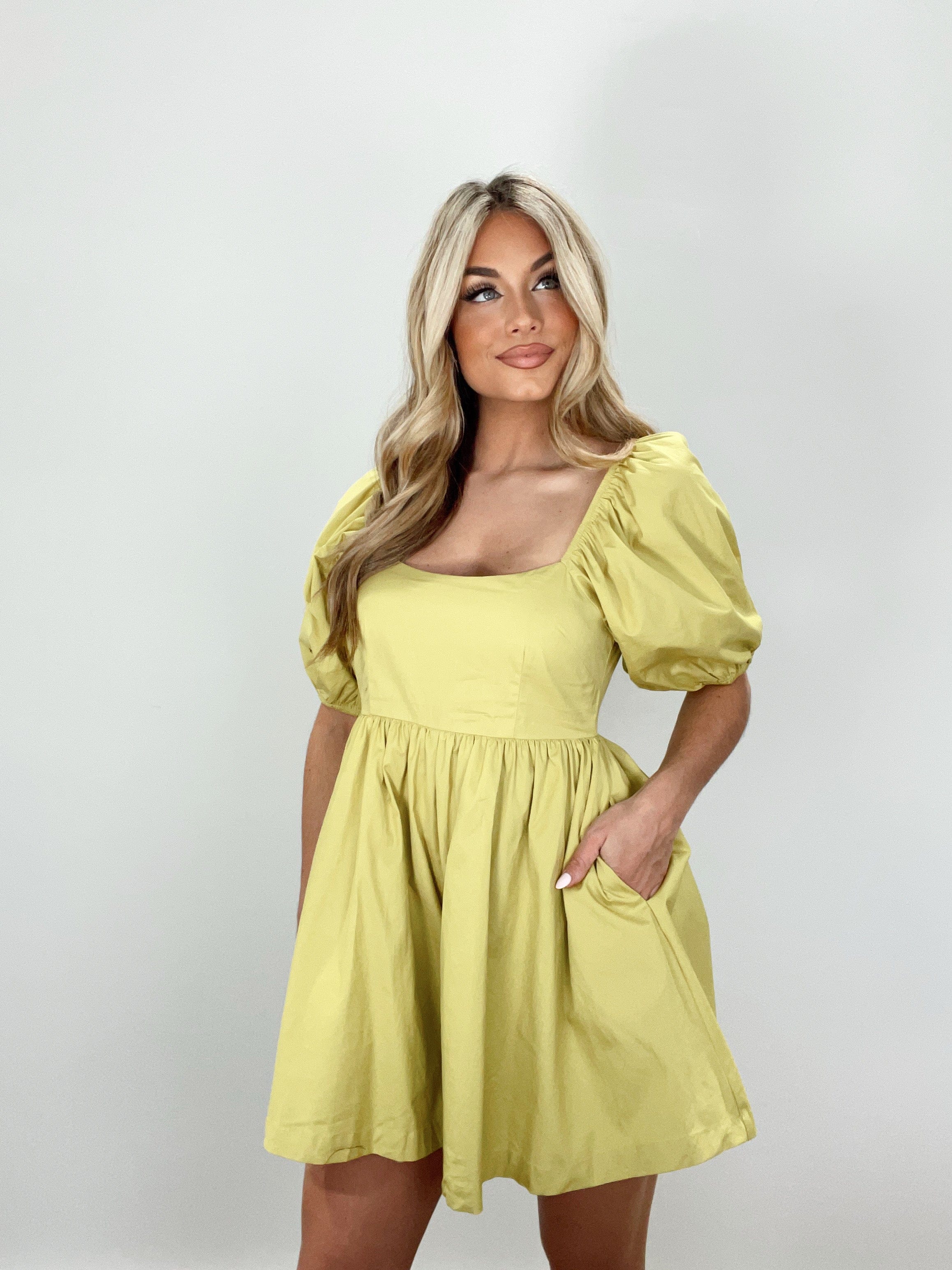 Lime Babydoll Romper MABLE