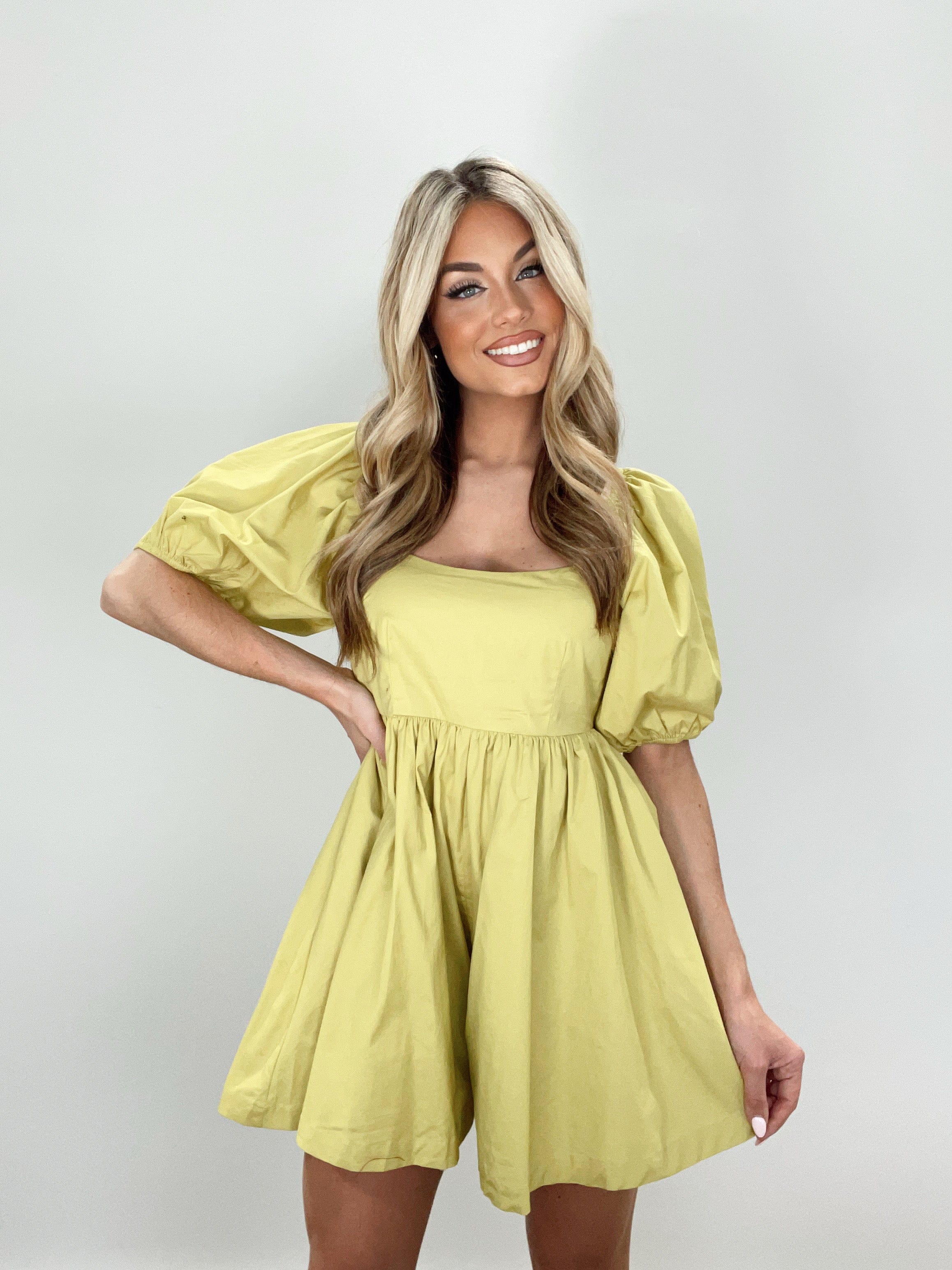 Lime Babydoll Romper MABLE