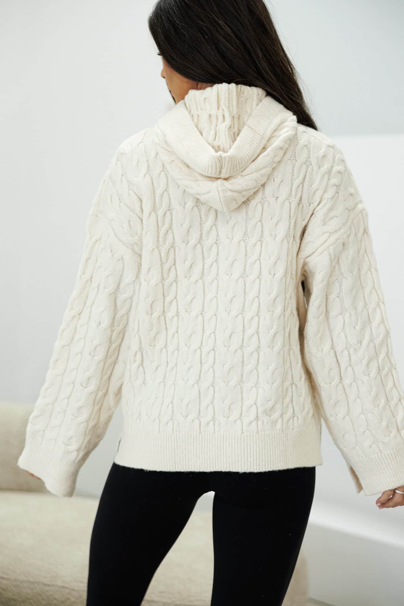 Log Cabin Cable Knit Sweater