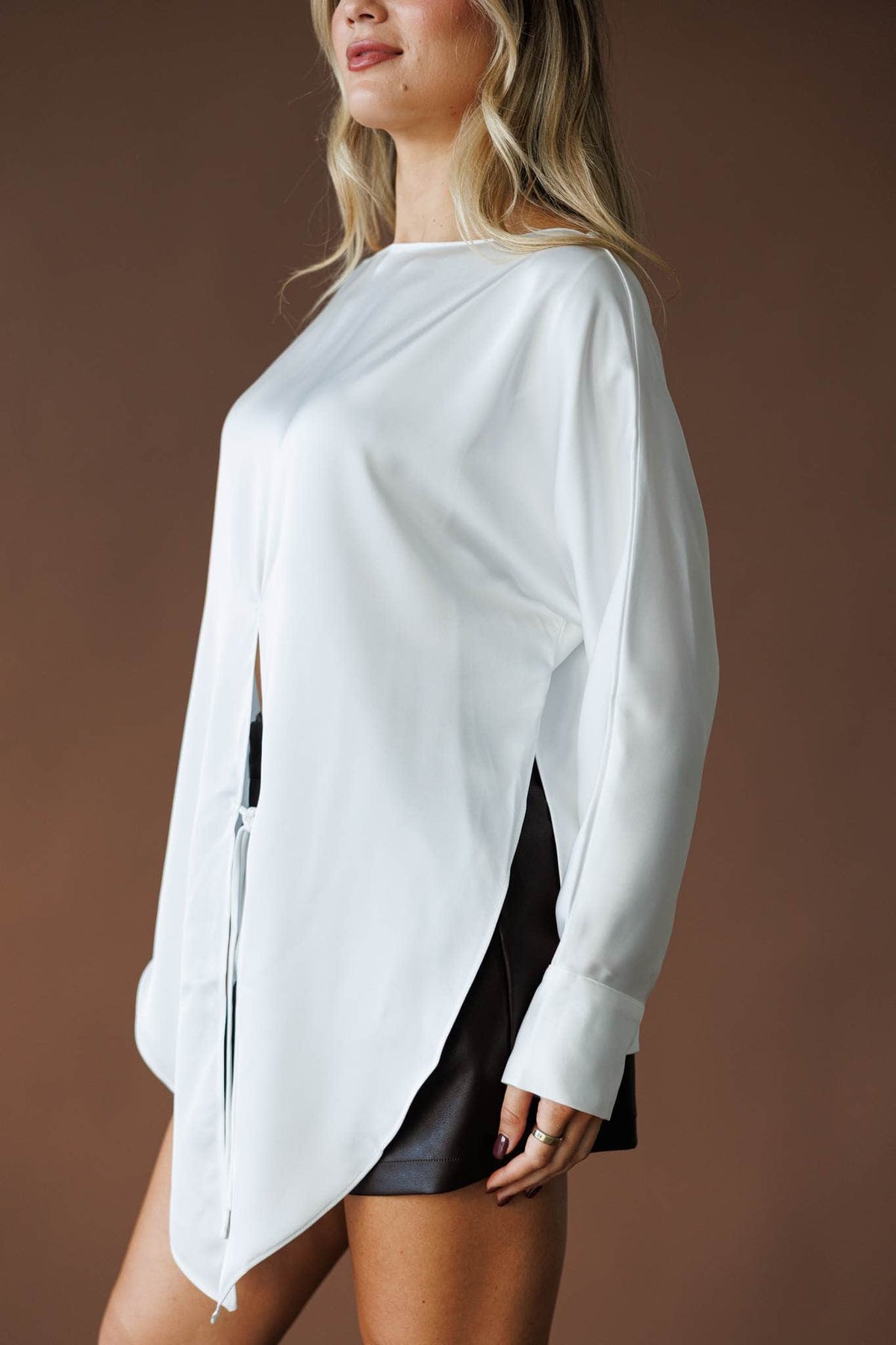 White long sleeve top