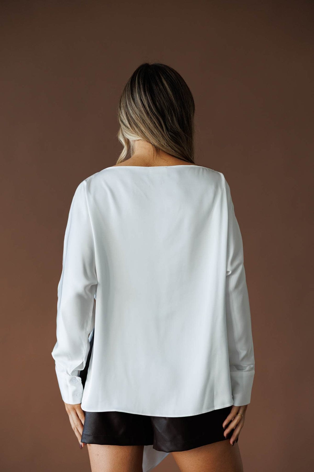 White long sleeve top