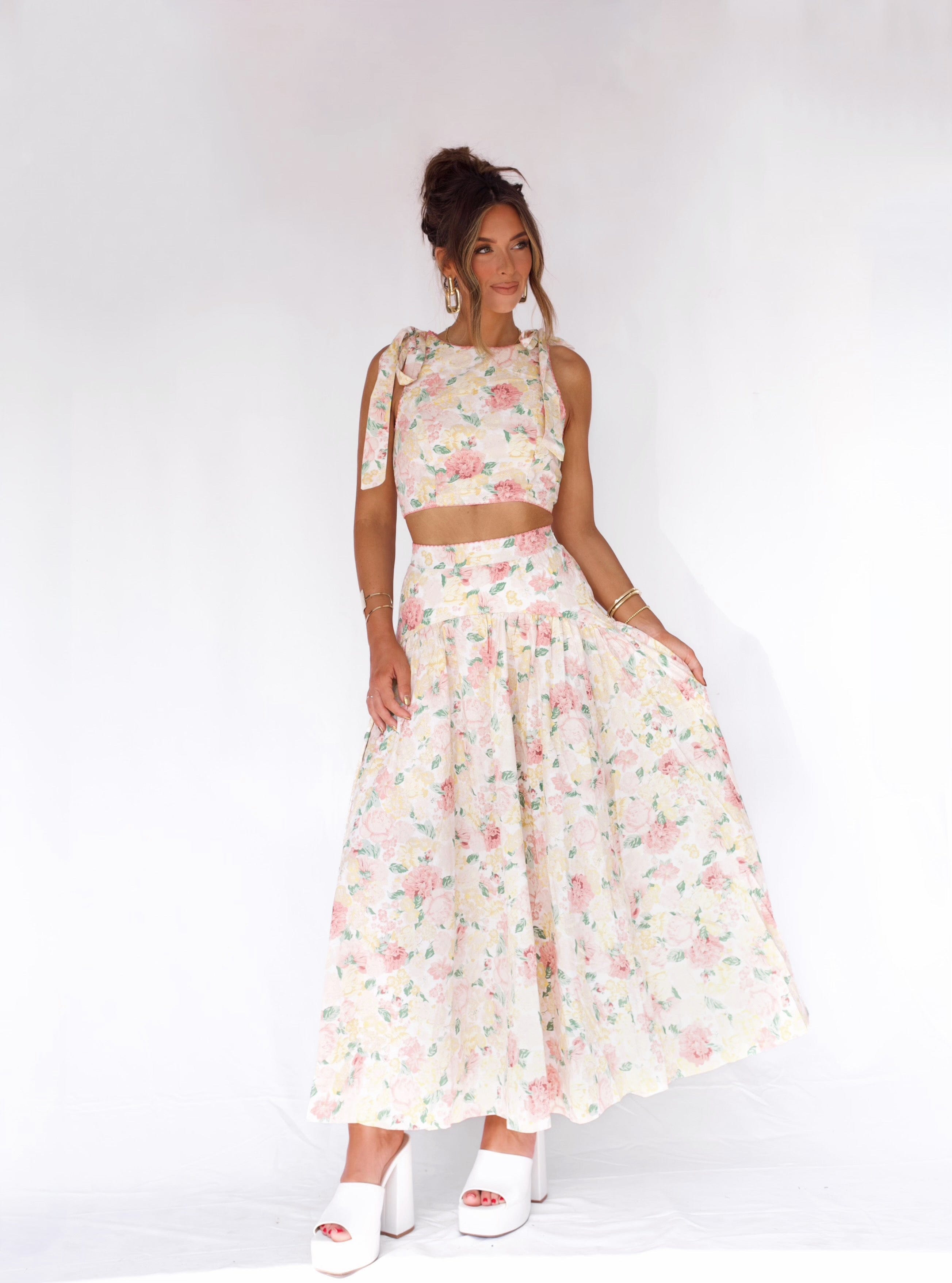 Lush Garden Midi Skirt MABLE