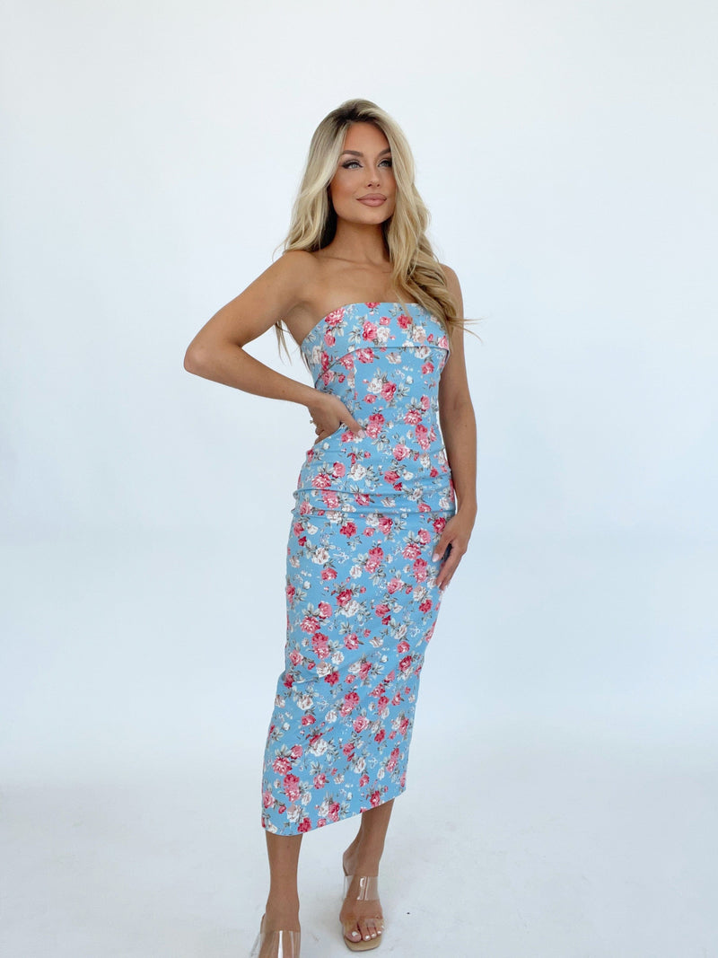 MD3624G floral bodycon tube dress MABLE