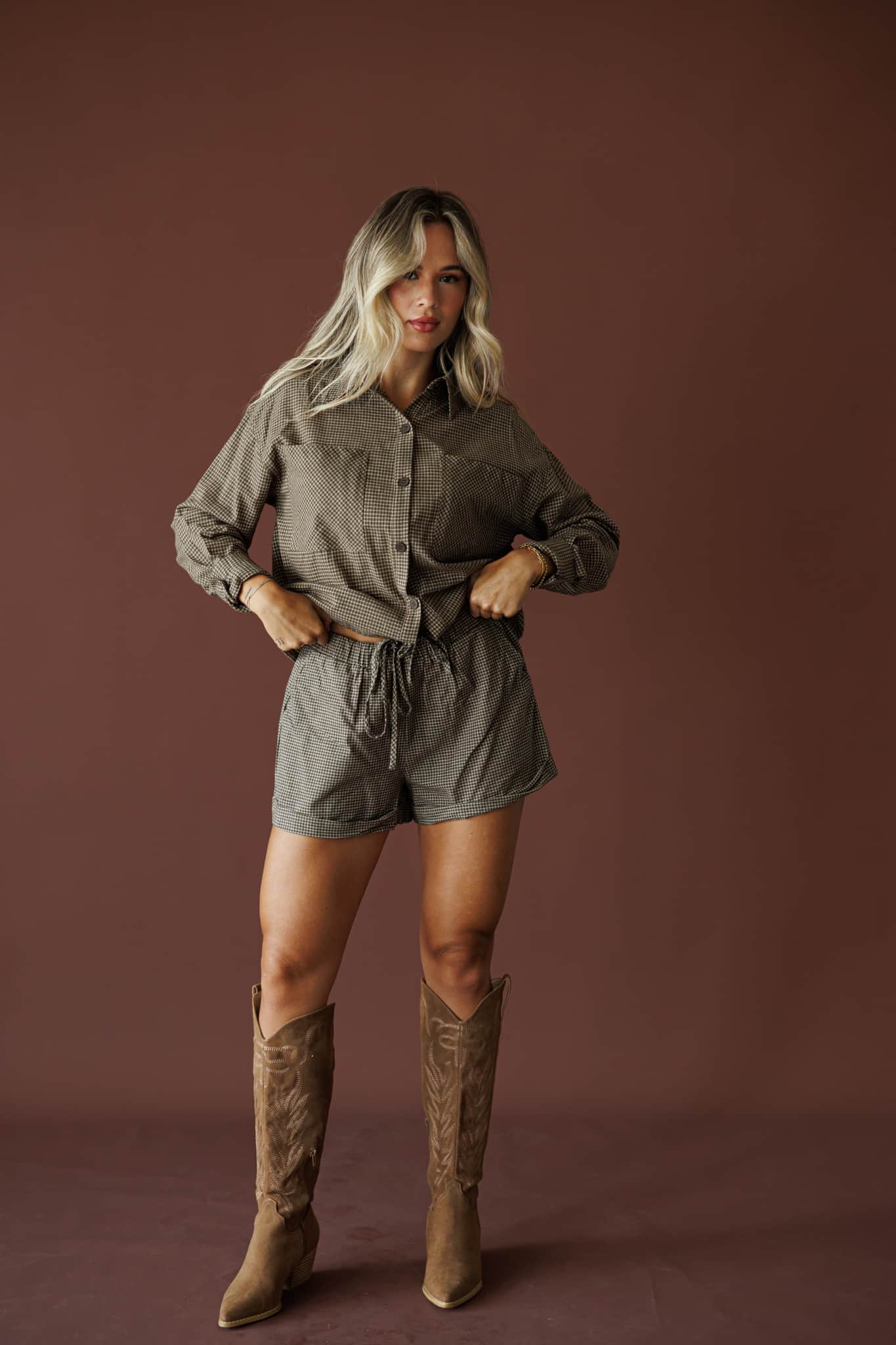 Campfire Coffee Plaid Shorts