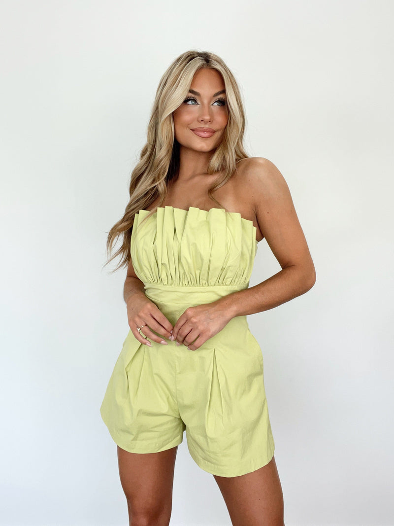 MR4178 lime ruffle detail romper MABLE
