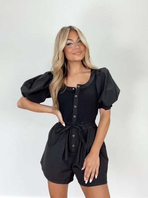 Elegant Black Long Puff Sleeve Viral Tiktok Bodysuit Romper For Women  Perfect For Spring And Autumn 210427 From Luo03, $17.48
