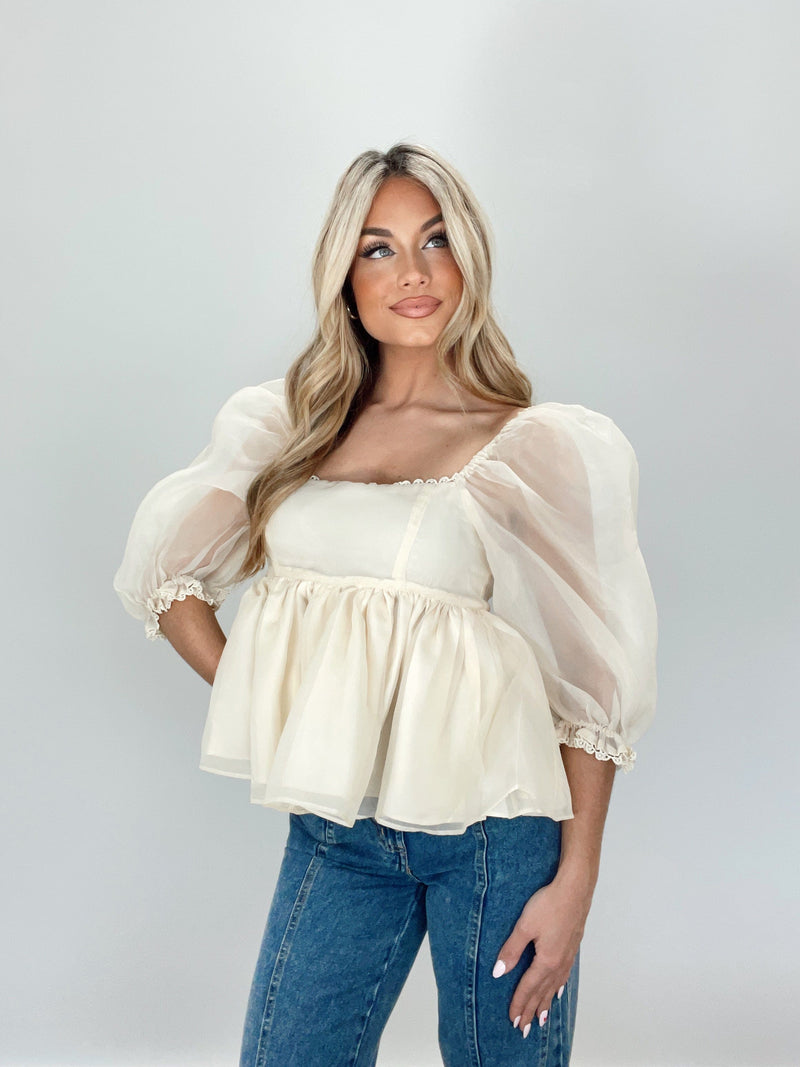 MT1531 tulle babydoll top MABLE