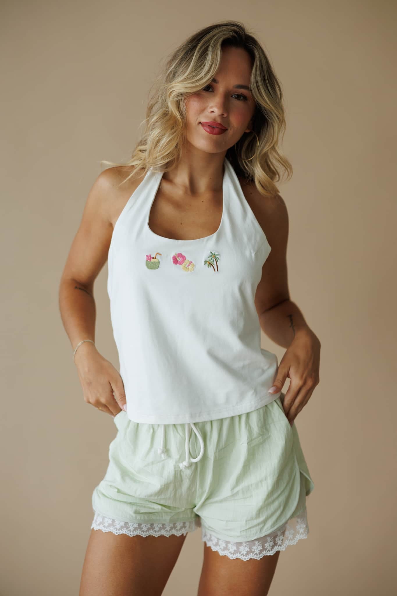 Halter Aloha Knit Top