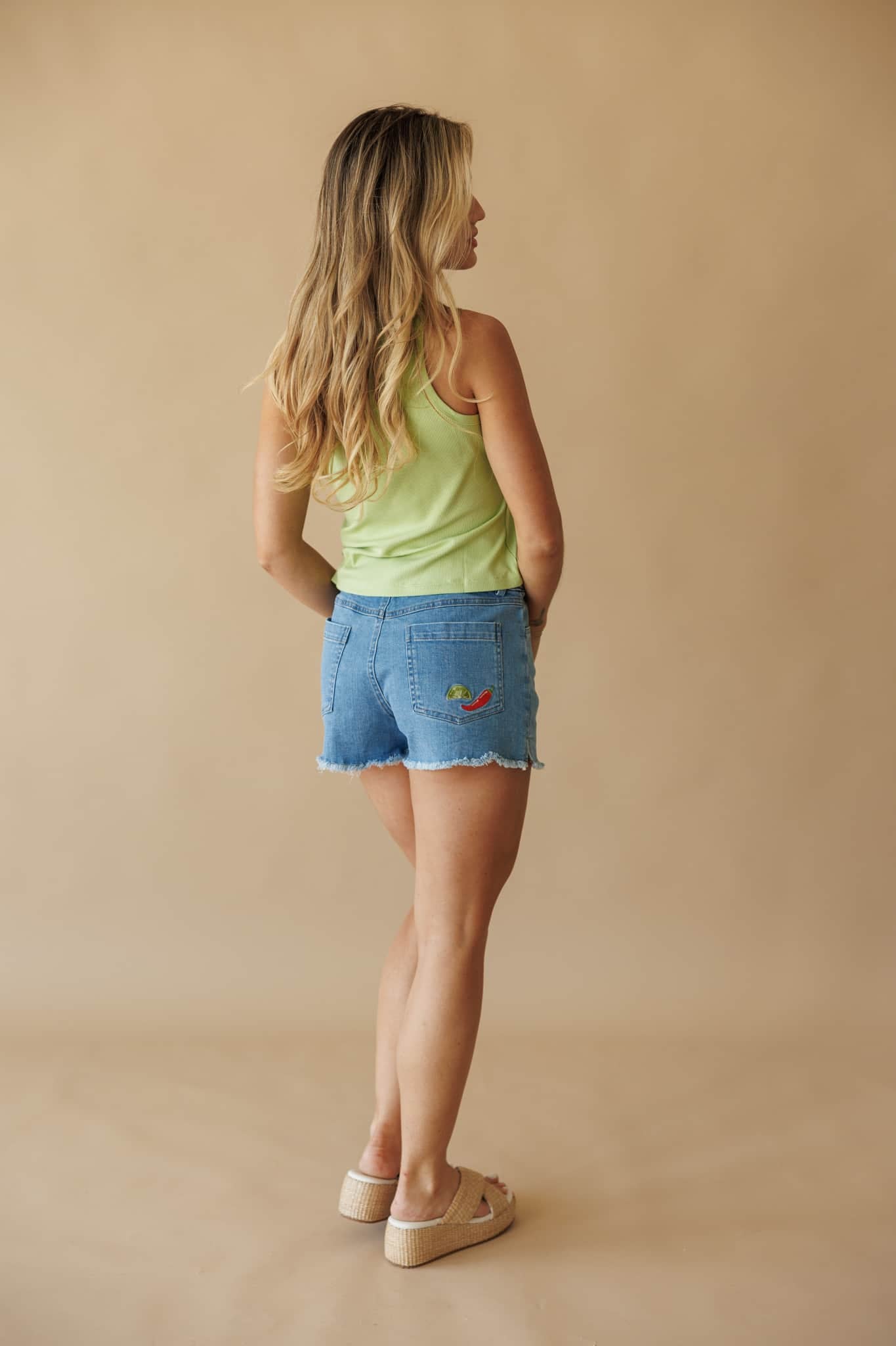 Beaded Lime Tank Top