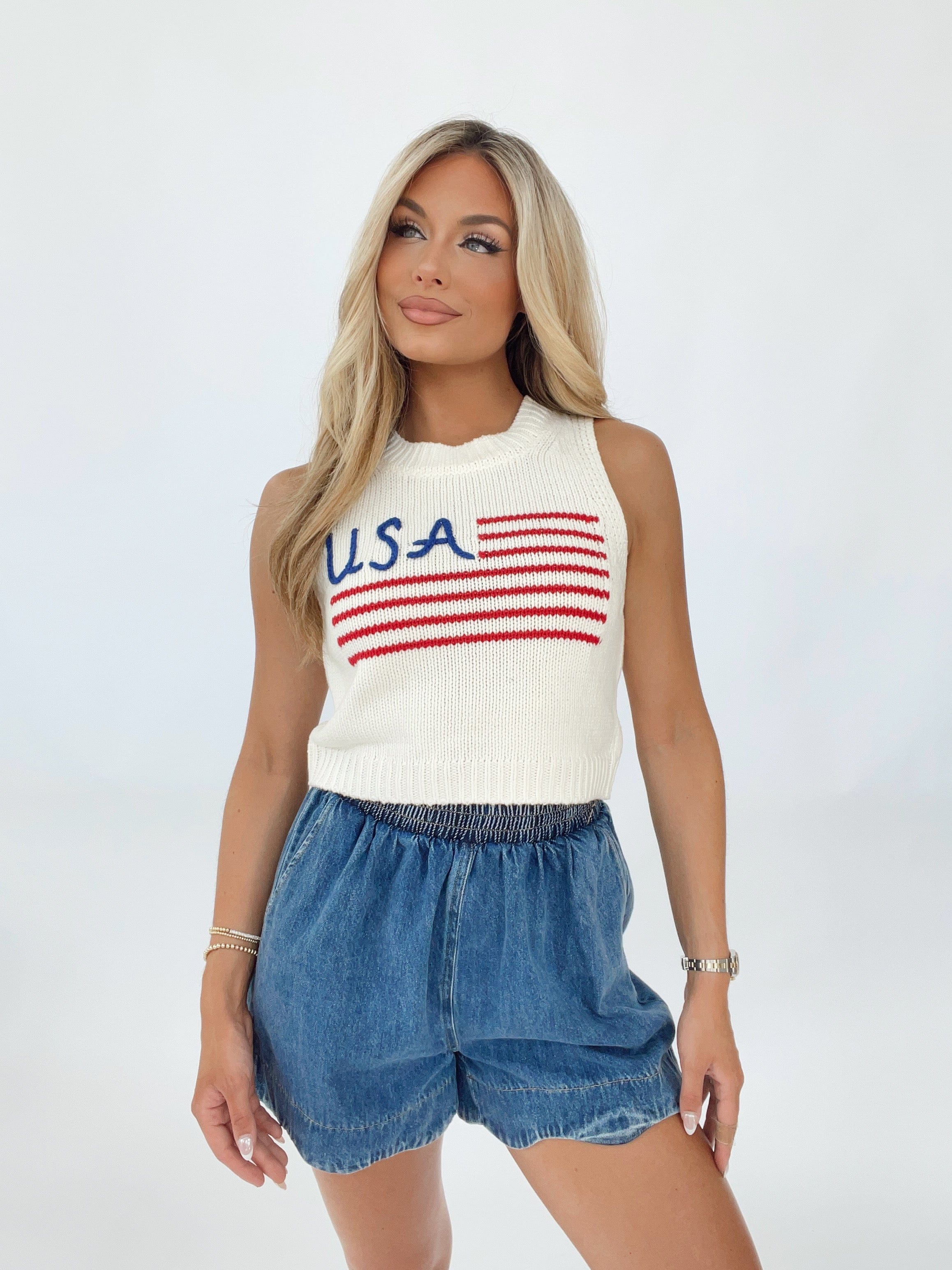 MWT6198-4 USA knit tank top Le Lis