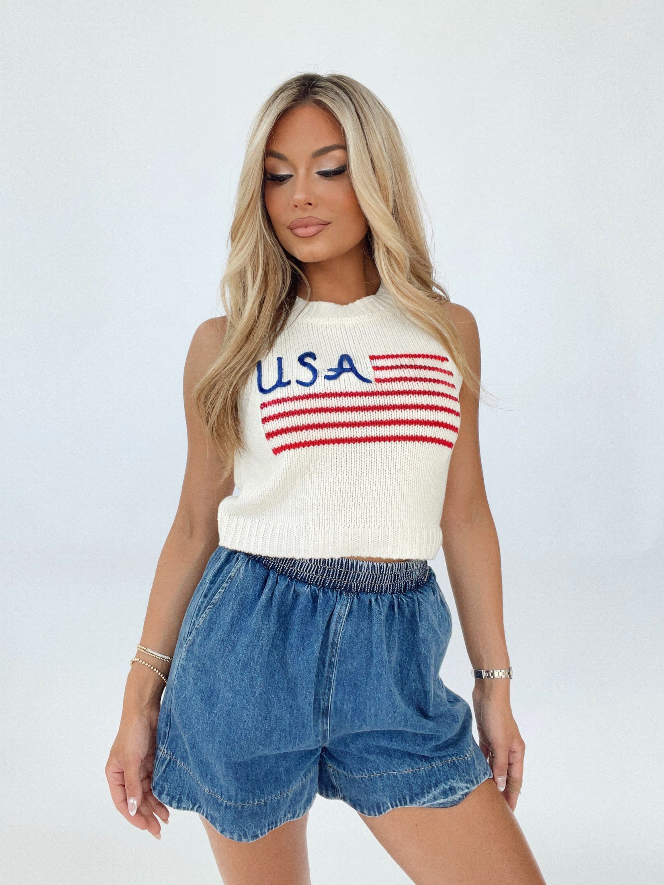 MWT6198-4 USA knit tank top Le Lis