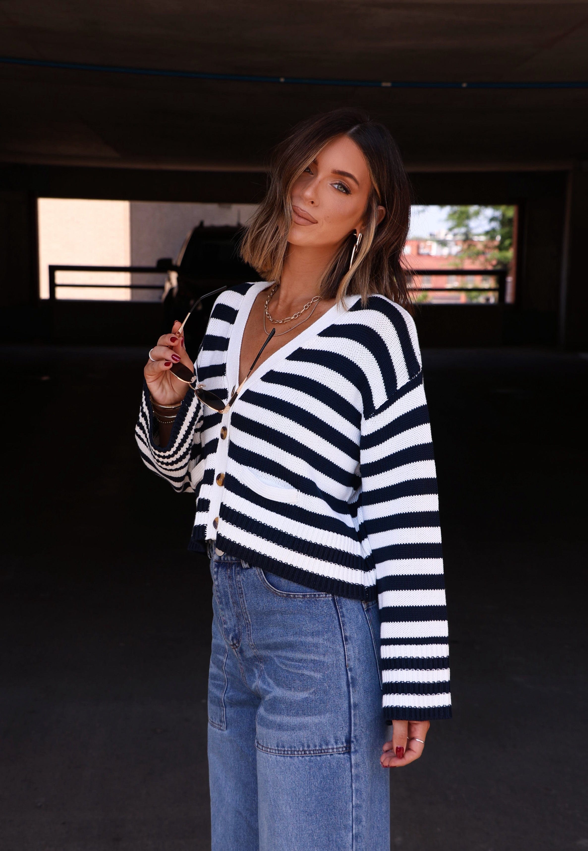 Newport Striped Cardigan by together