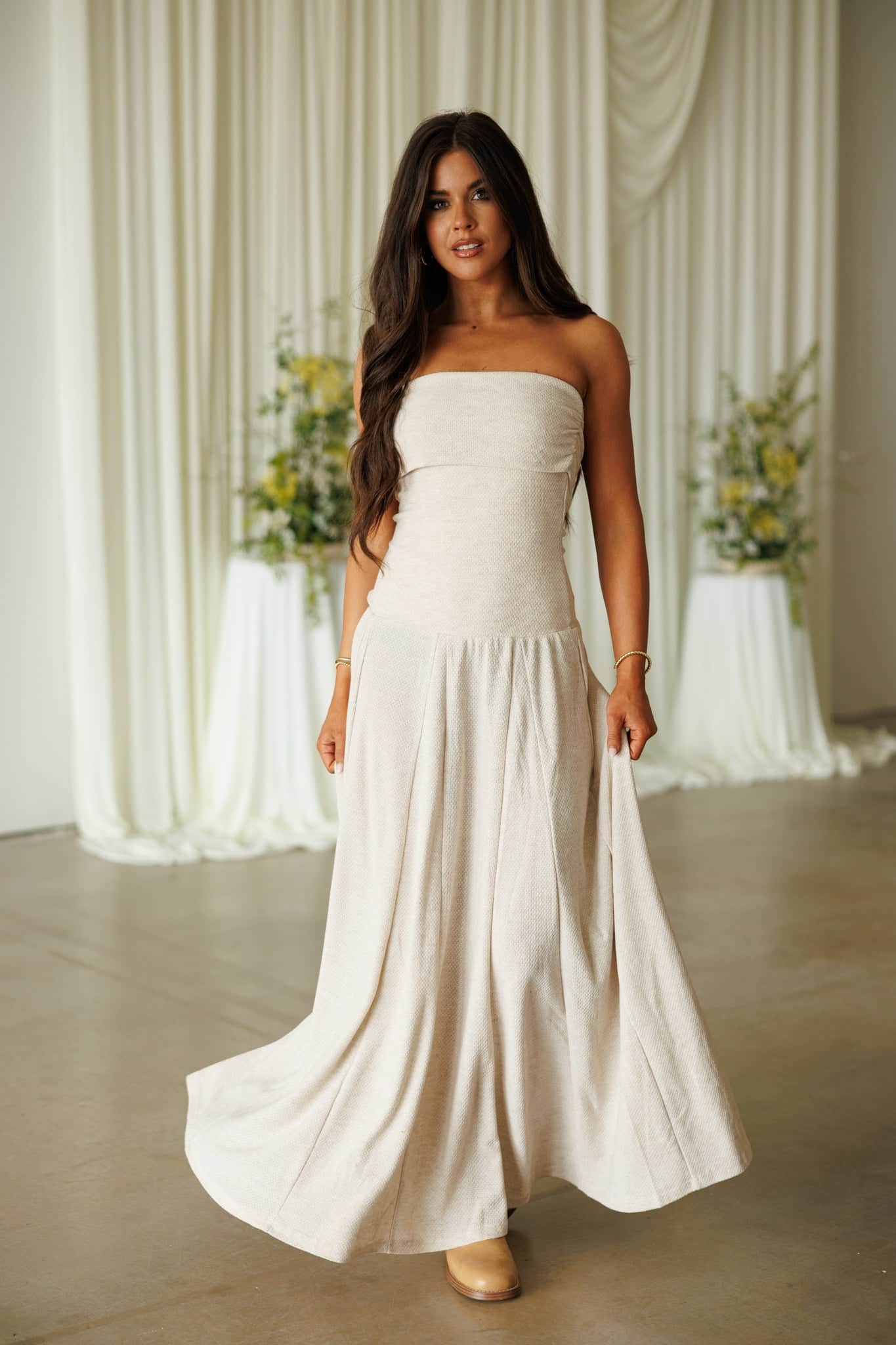 Oatmeal Tube Maxi Dress - S / Oatmeal Oatmeal Tube Maxi Dress - S / Oatmeal