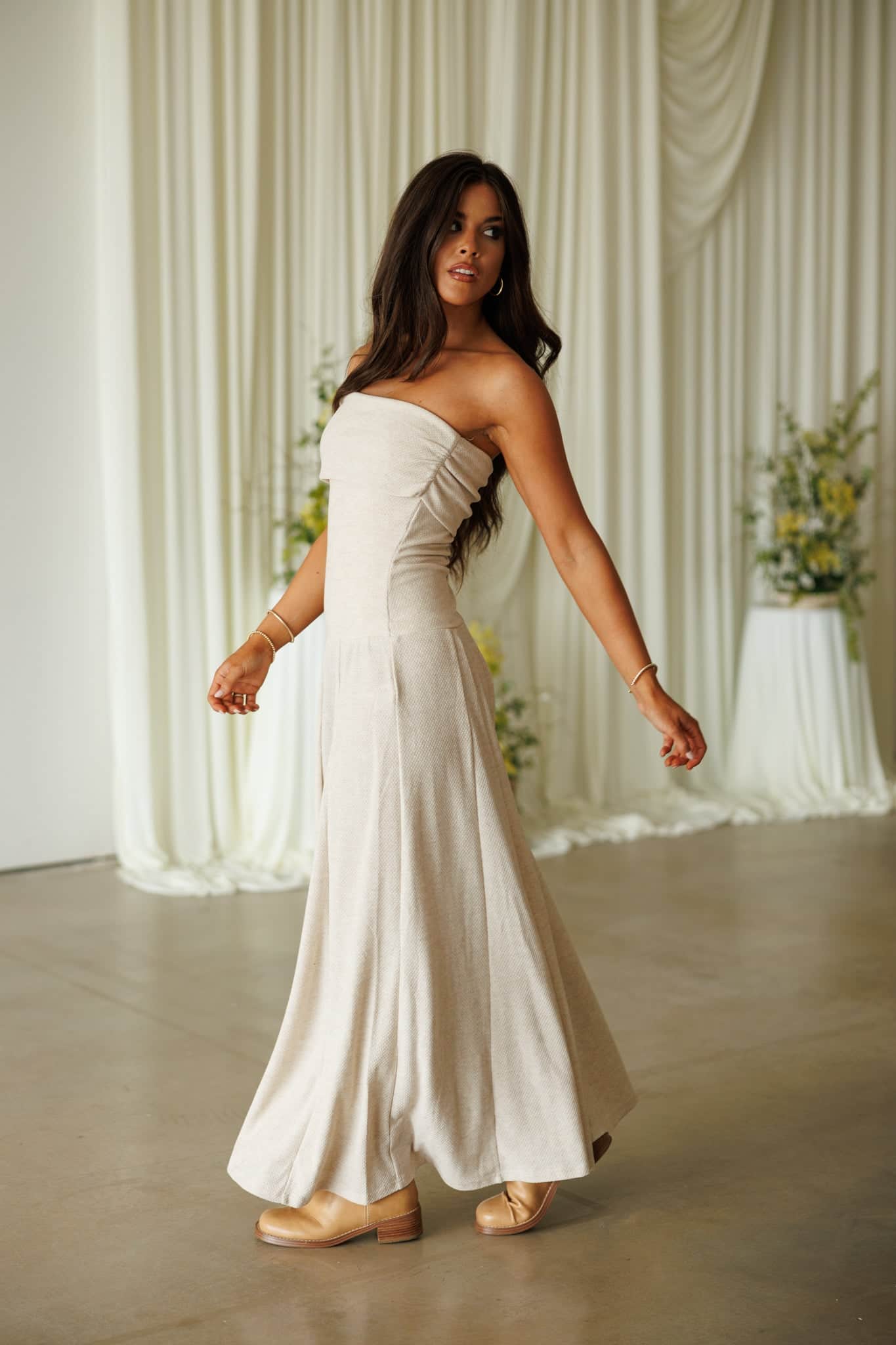 Oatmeal Tube Maxi Dress - S / Oatmeal Oatmeal Tube Maxi Dress - S / Oatmeal